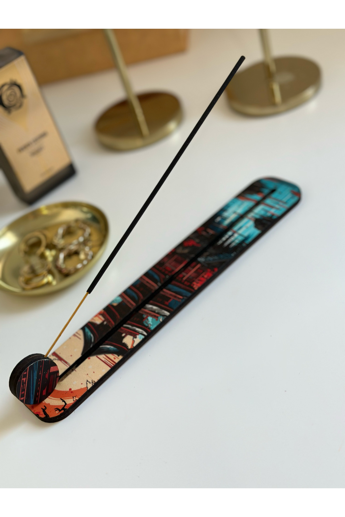 Decorative Patterned Uv Printed Mdf Stylish Incense Holder