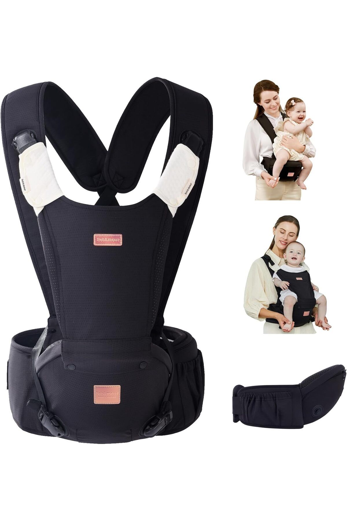 Bebamour Ergonomic Baby Carrier Hipseat Newborn to Toddler with Waist Padding Trendyol