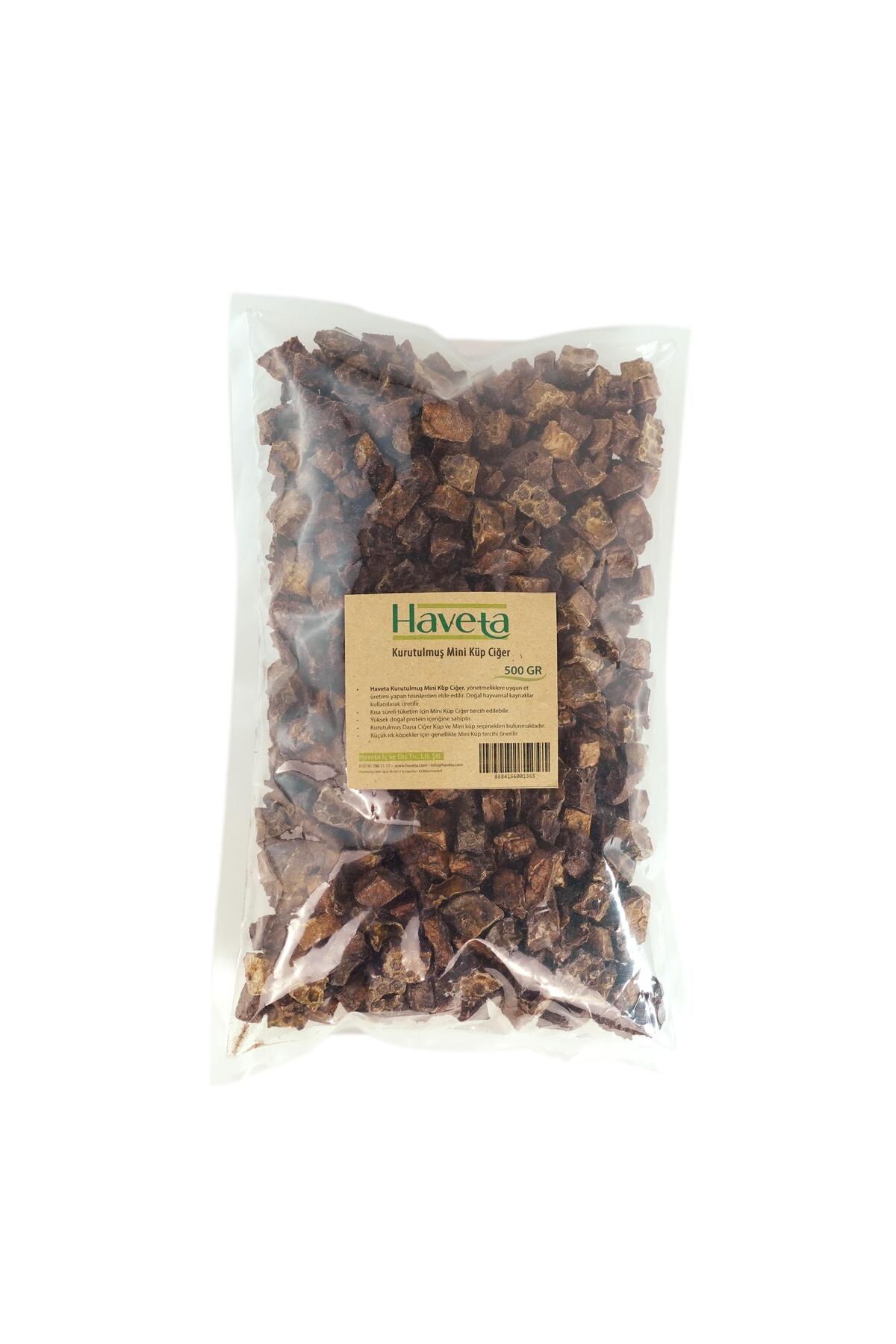 Haveta Kurutulmuş Dana Mini Küp Ciğer 500gr