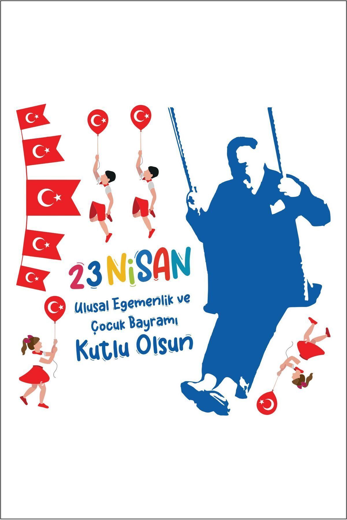 212shop-April 23 and Ataturk Sticker Set, Children's Day School Home Decoration Sticker Set 2