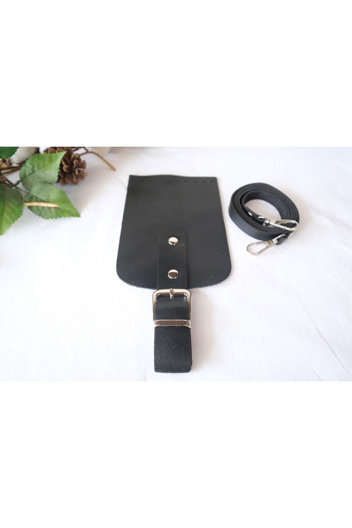 ZbsHome Zbs Home Deri Örgü Çanta Cüzdan Telefonluk Yapım Seti (siyah)