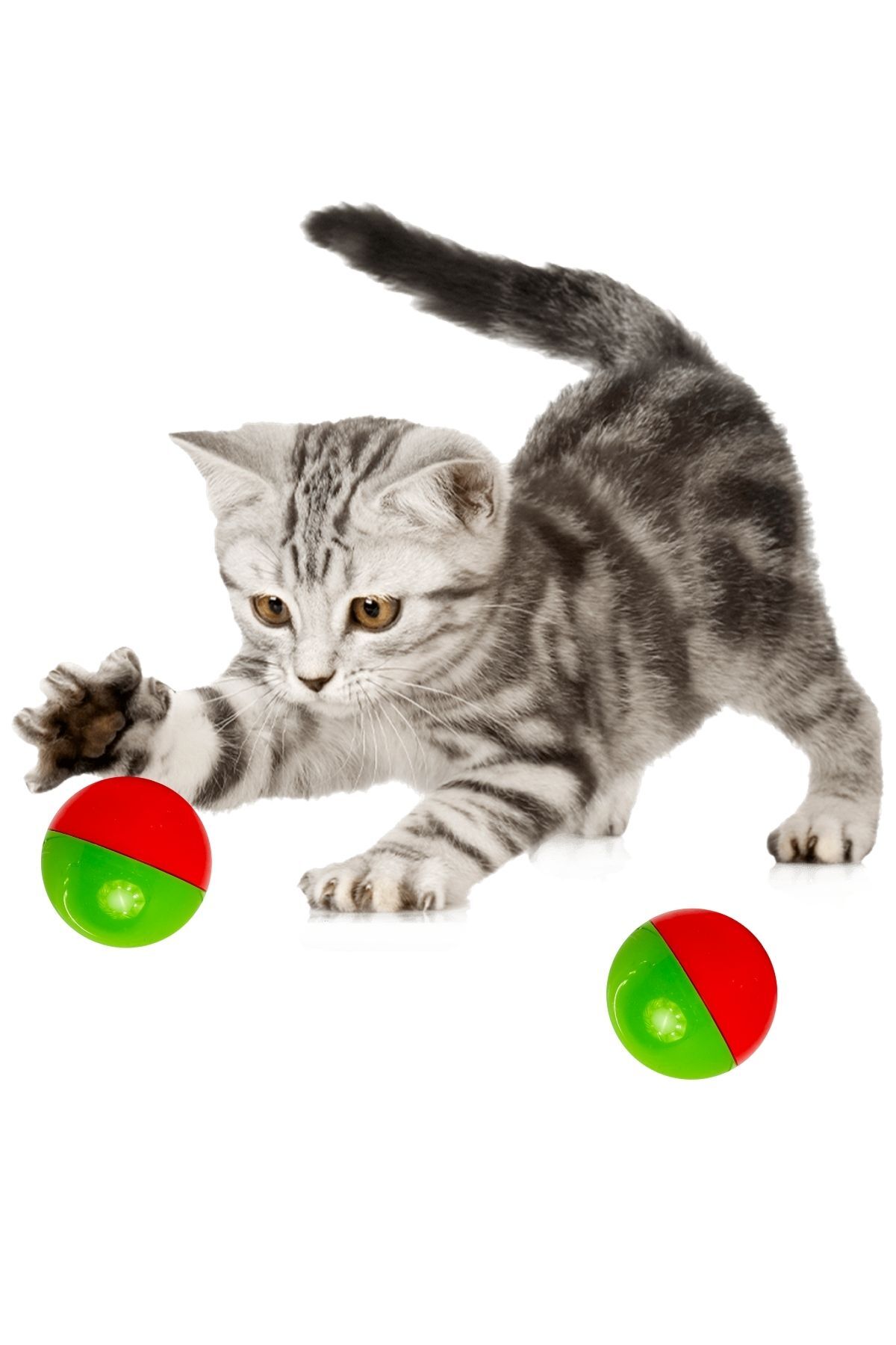 Toyaş 4 Adet 4 cm Şirin Çıngıraklı Bebek ve Kedi Oyun Topu Kolay Kavranan Çıngırak Topu Bpa İçermez Kırmız fotoğrafı 2 (önizleme)
