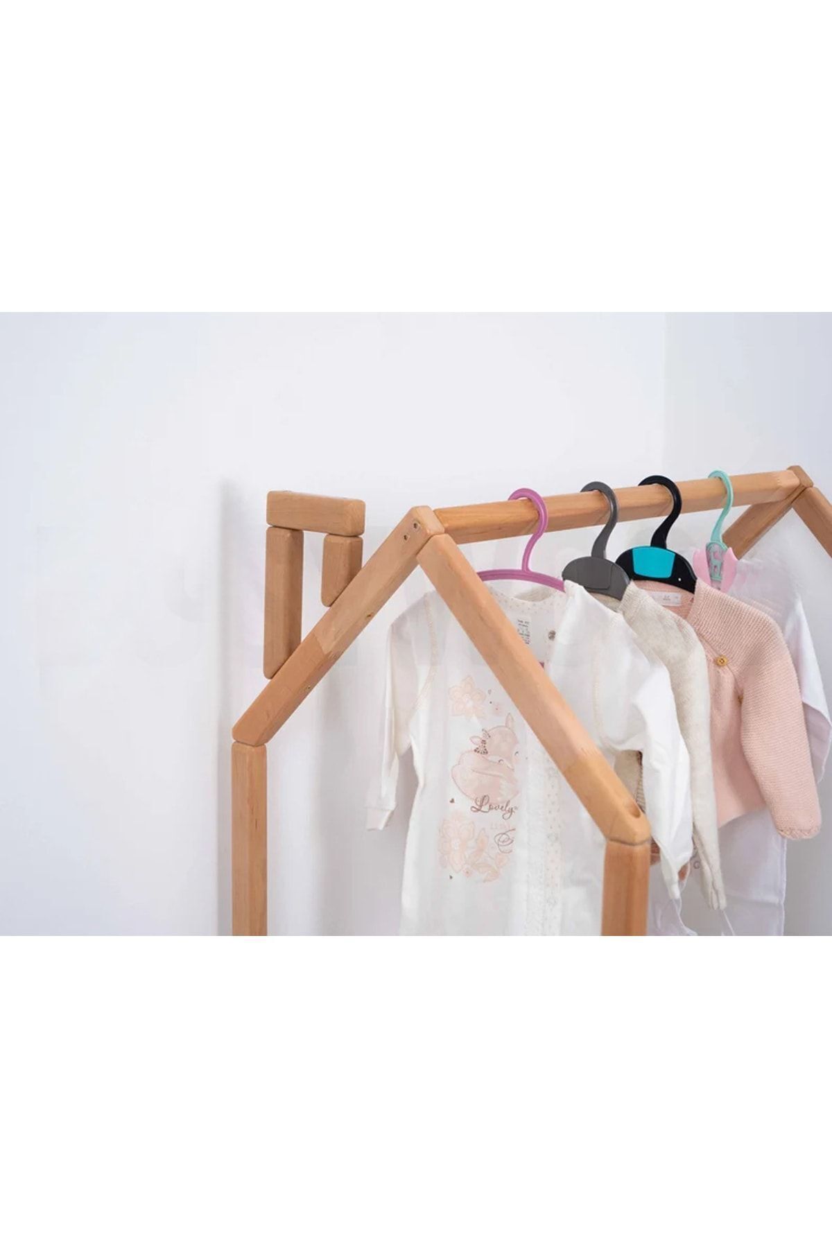 OPPİPO Montessori Ahşap Çocuk Odası Açık Gardırop - Montessori Gardırop Askılık - Montessori Mobilya fotoğrafı 3 (önizleme)