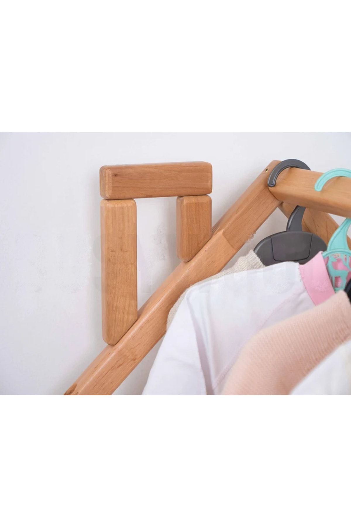 OPPİPO Montessori Ahşap Çocuk Odası Açık Gardırop - Montessori Gardırop Askılık - Montessori Mobilya fotoğrafı 5 (önizleme)