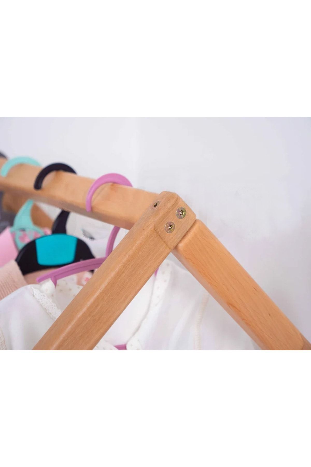 OPPİPO Montessori Ahşap Çocuk Odası Açık Gardırop - Montessori Gardırop Askılık - Montessori Mobilya fotoğrafı 4 (önizleme)