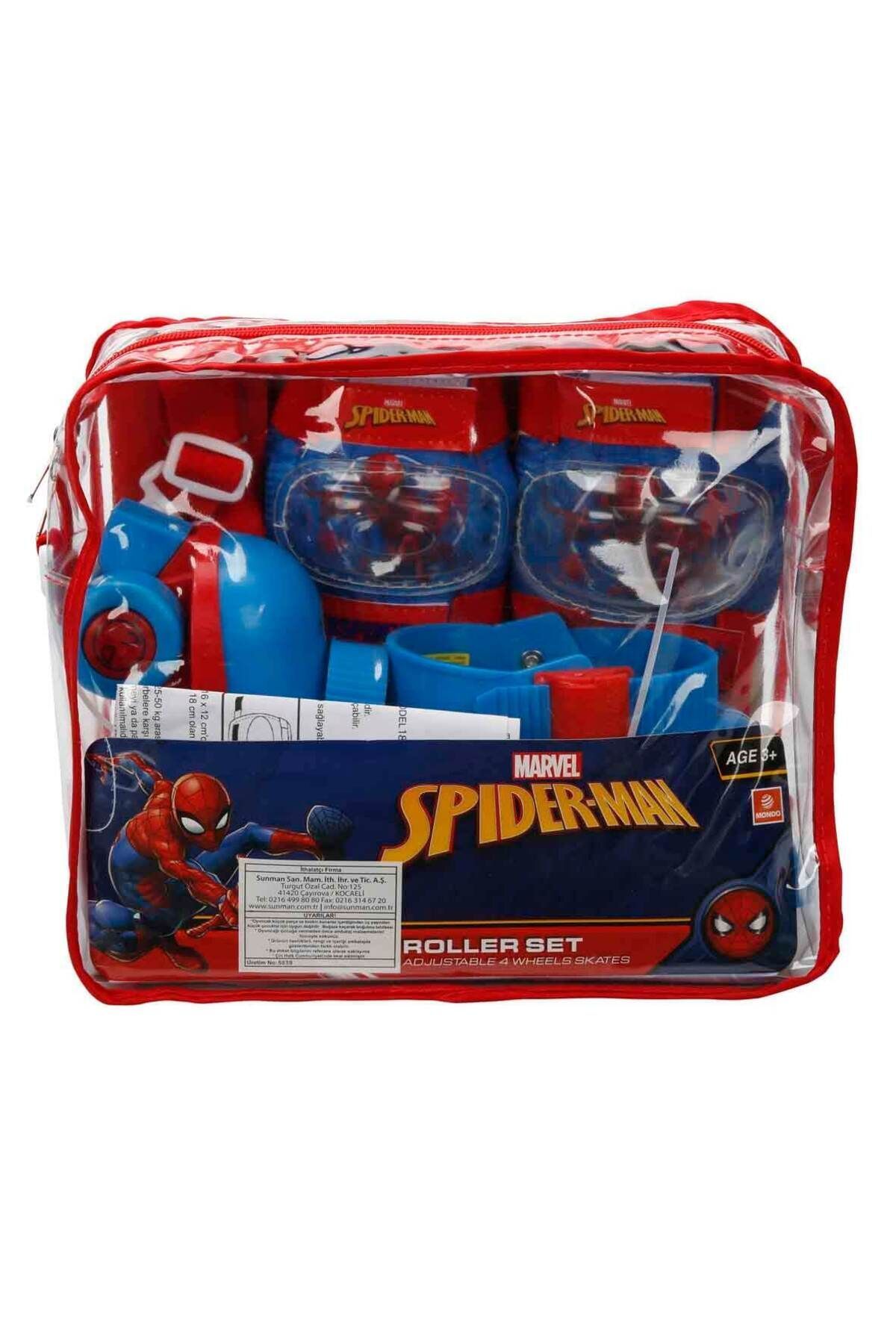 اسکیت کودک مردانه و زنانه 3+ AGE SPIDERMAN 4 چرخ مجموعه ای تک ردیف سفید Genel Markalar