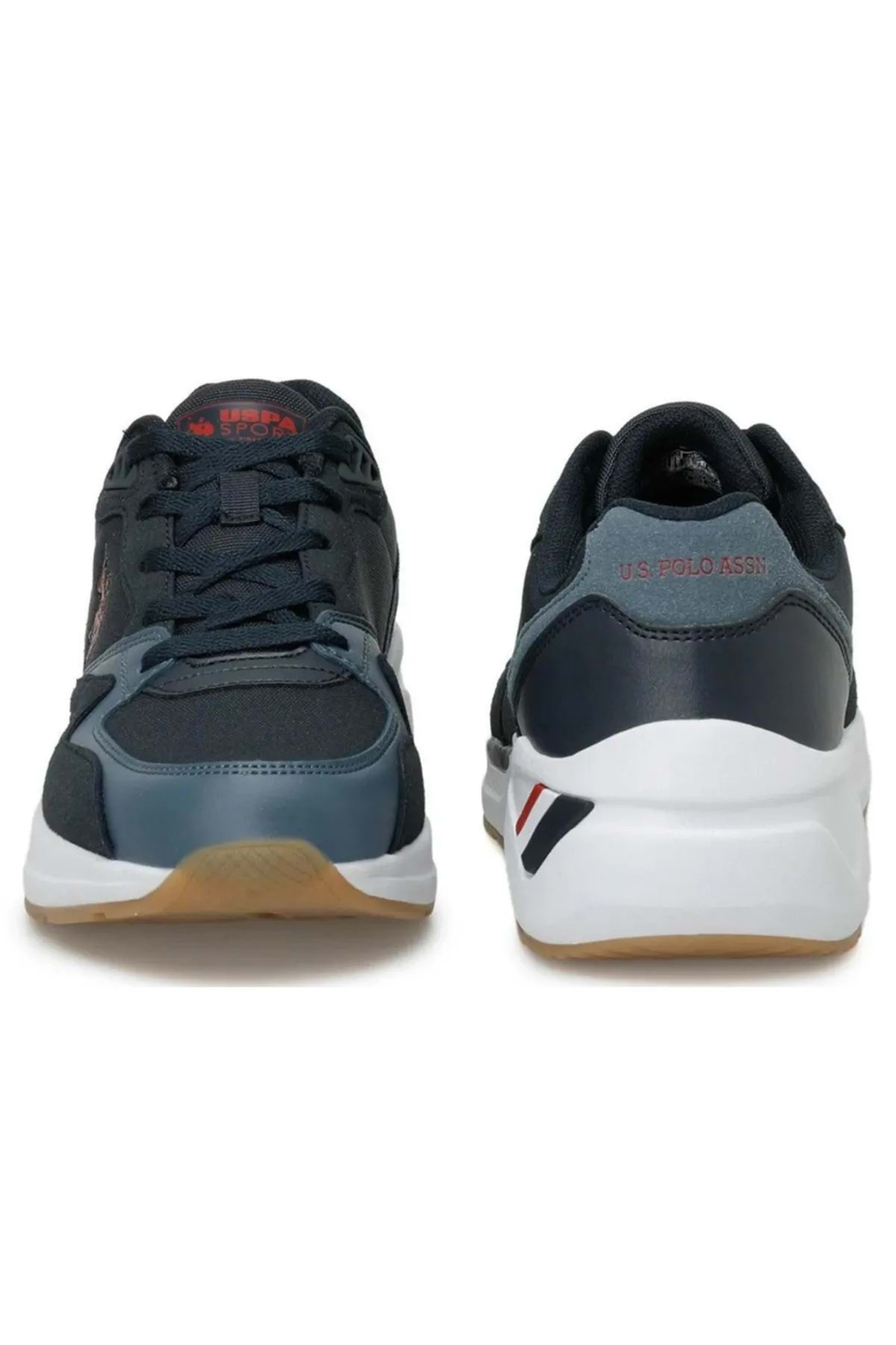 U.S. Polo Assn. یو اس پولو اسنیکر مردانه سرمه ای آبی-قرمز-آبی Husky 4Fx اورجینال - تصویر 5