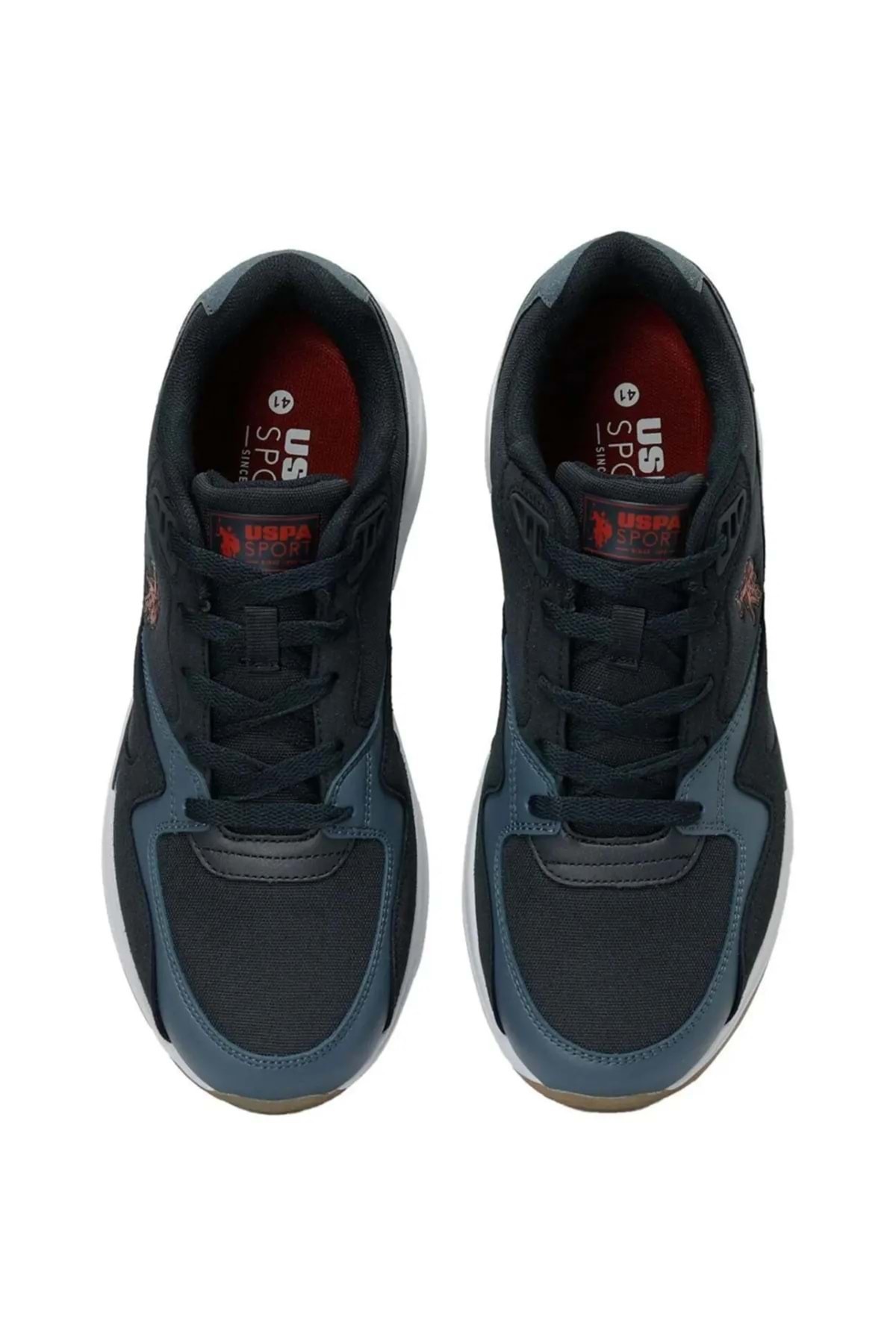 U.S. Polo Assn. یو اس پولو اسنیکر مردانه سرمه ای آبی-قرمز-آبی Husky 4Fx اورجینال - تصویر 6