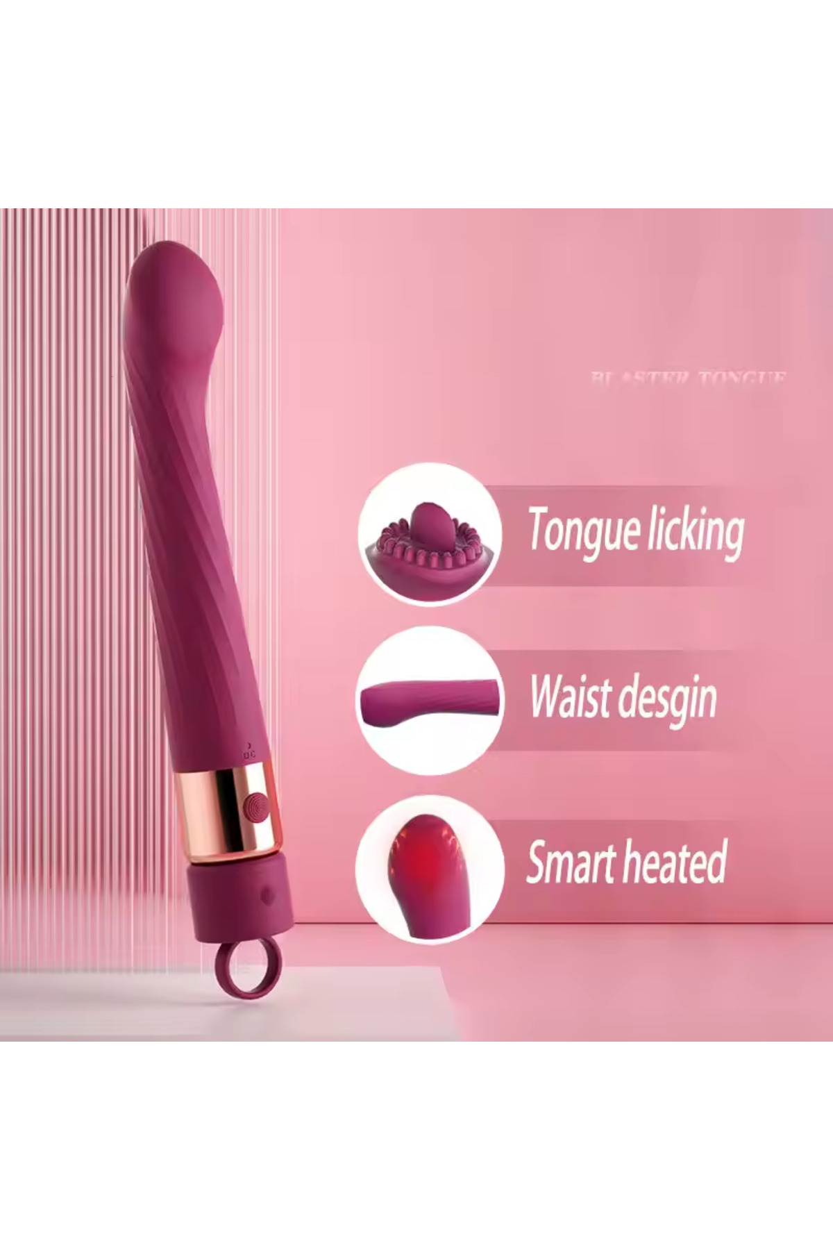 Isıtmalı, Yalama ve Titreşim Modlu Şarjlı Pembe Vibratör 4