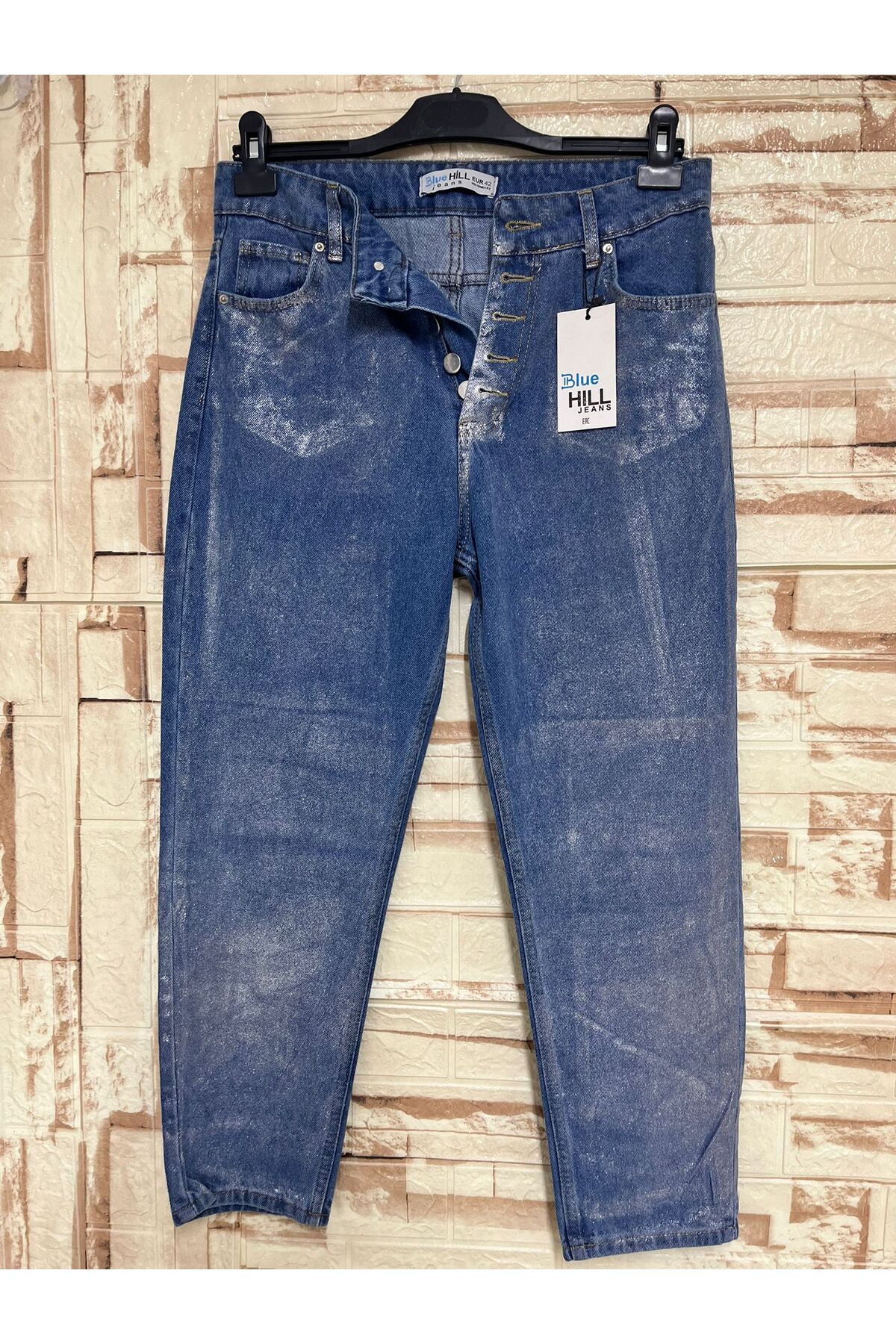 Butik Lena Parlak Yüksek Bel Pantolon