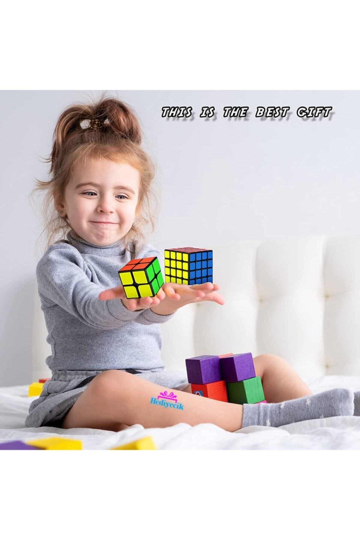 hediyecik-Set of 4 Intelligence Cubes Megaminx,Pyraminx,2X2,4X4,Rubic Set 6