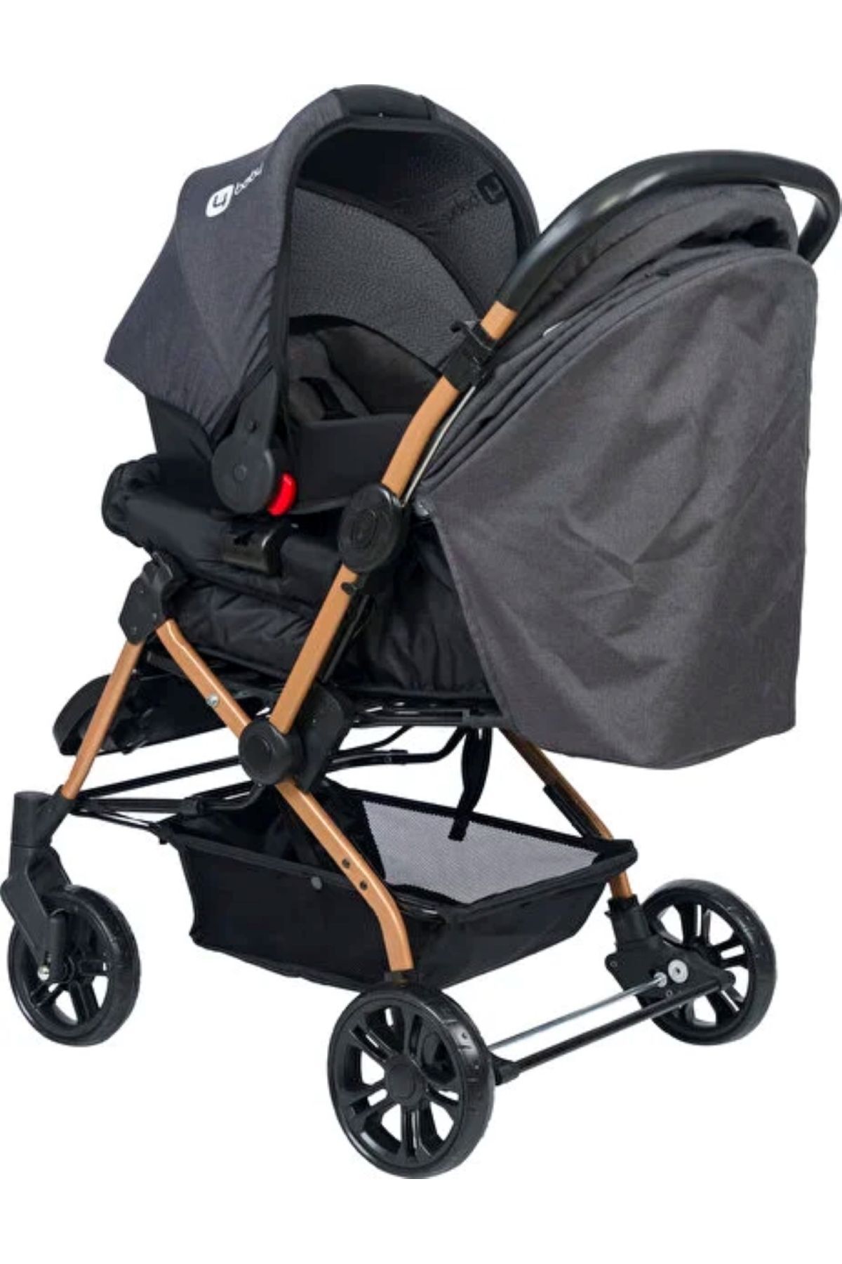 TURHAN BEBE 3 Kademe Yatış Pozisyonu Kontrol Penceresi Çift Yönlü Bebek Arabası +Taşıma Puset + Yağmurluk Hediye fotoğrafı 2 (önizleme)