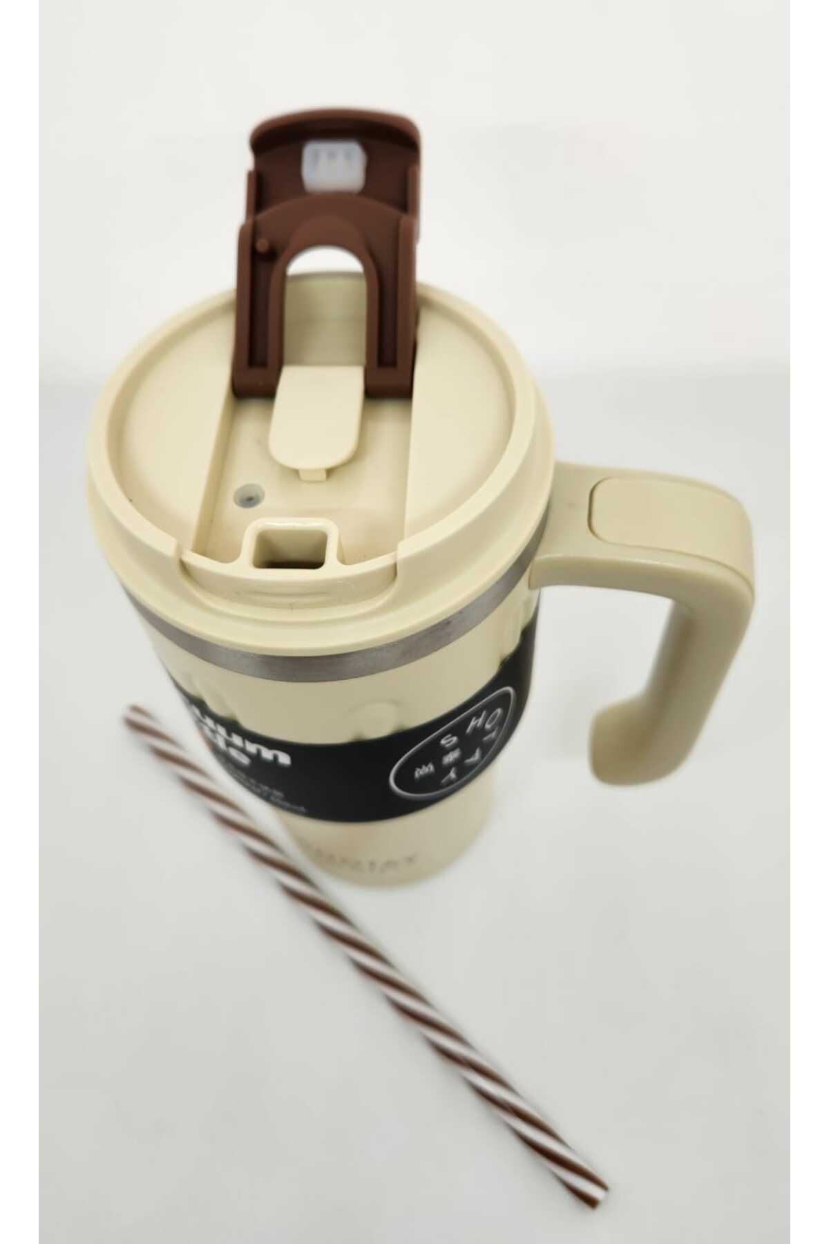 Shotay-ST-8169 Model 680ml Handle Mug - Use Thermos Cup Cream with Straw and No Straw 2