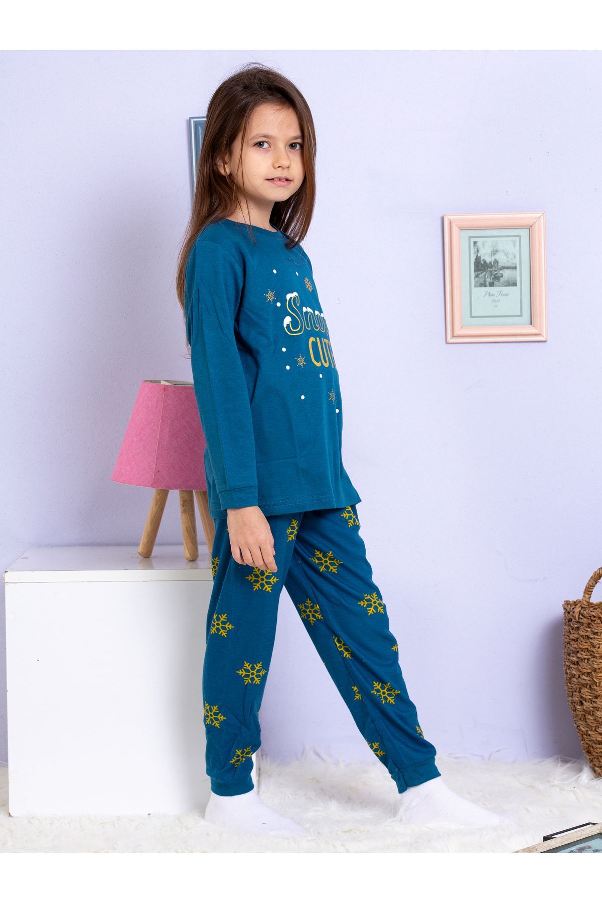 elmas kids Kız Çocuk Pamuklu Pijama Takımı fotoğrafı 2 (önizleme)