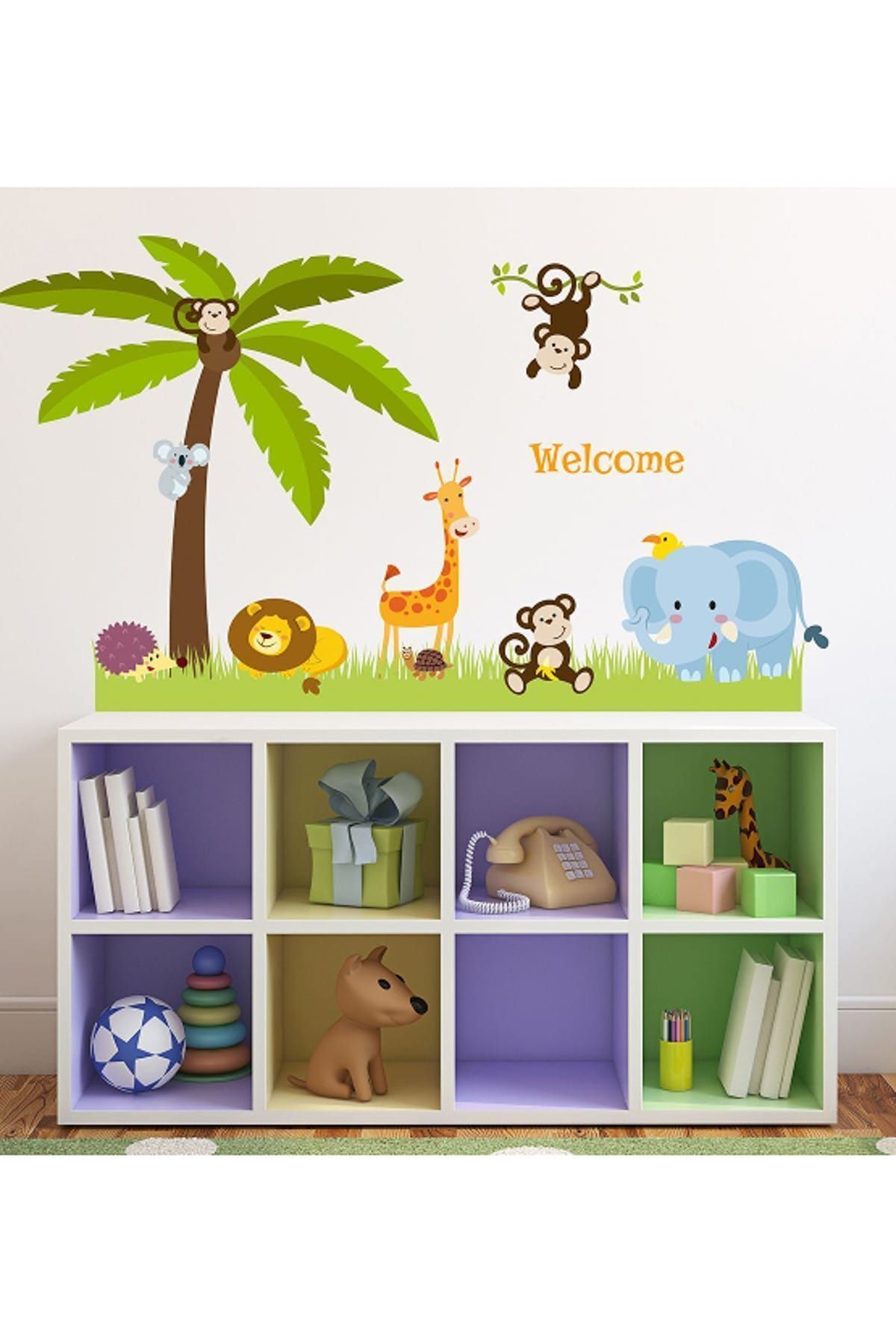 Tilki Dünyası-Kids and Baby Room Cute Animals Wall Sticker Set 74785 1