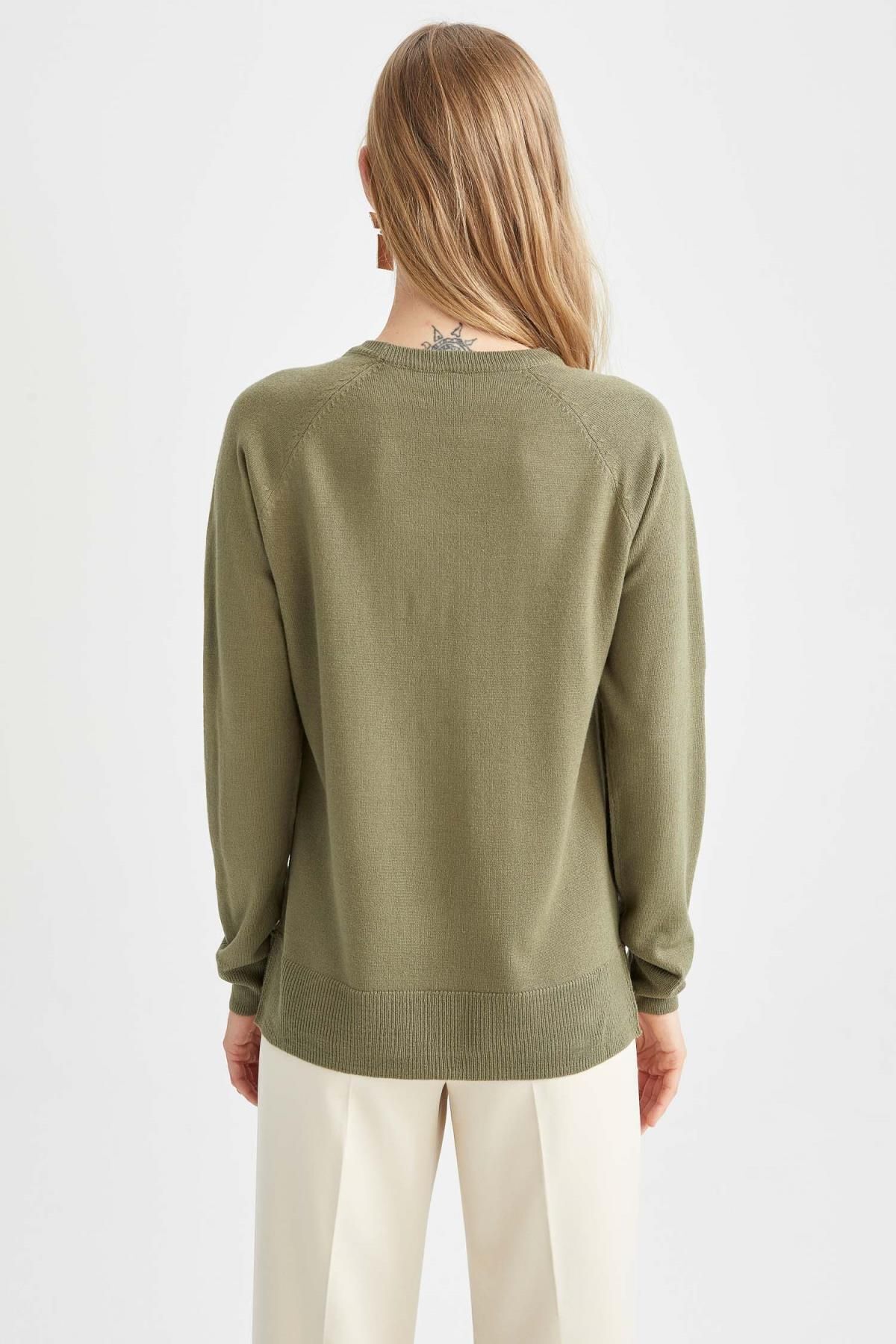 DeFacto-Extra Soft Cashmere Textured Crew Neck Sweater - Regular Fit I6913az22wn 6