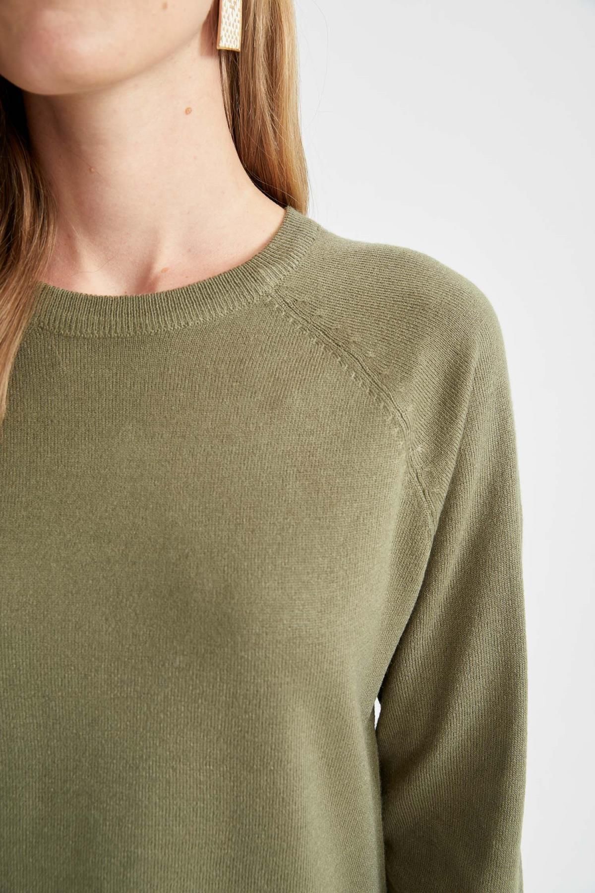 DeFacto-Extra Soft Cashmere Textured Crew Neck Sweater - Regular Fit I6913az22wn 5