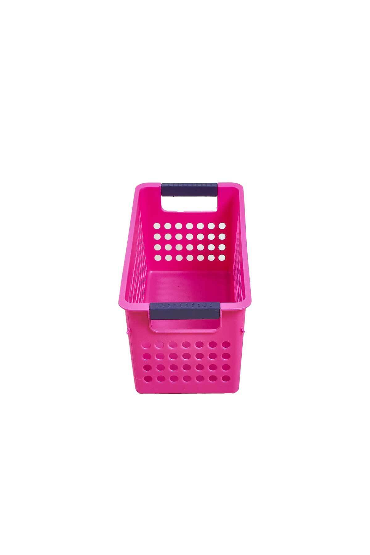 QUTU-Q-Basket Rectangular Plastic Storage Basket - Fuchsia 3