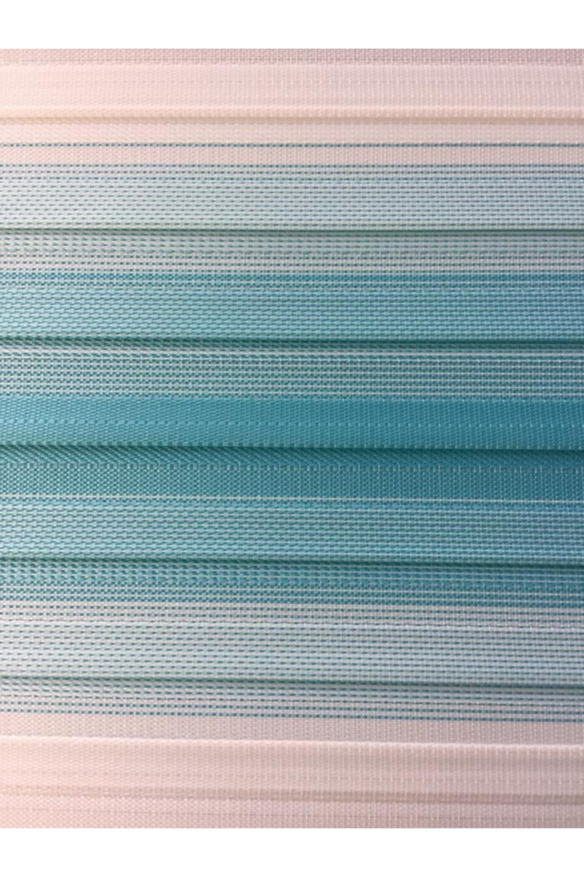 yağmur zebra-Turquoise Color Transition Pleated Zebra Roller Blinds 6