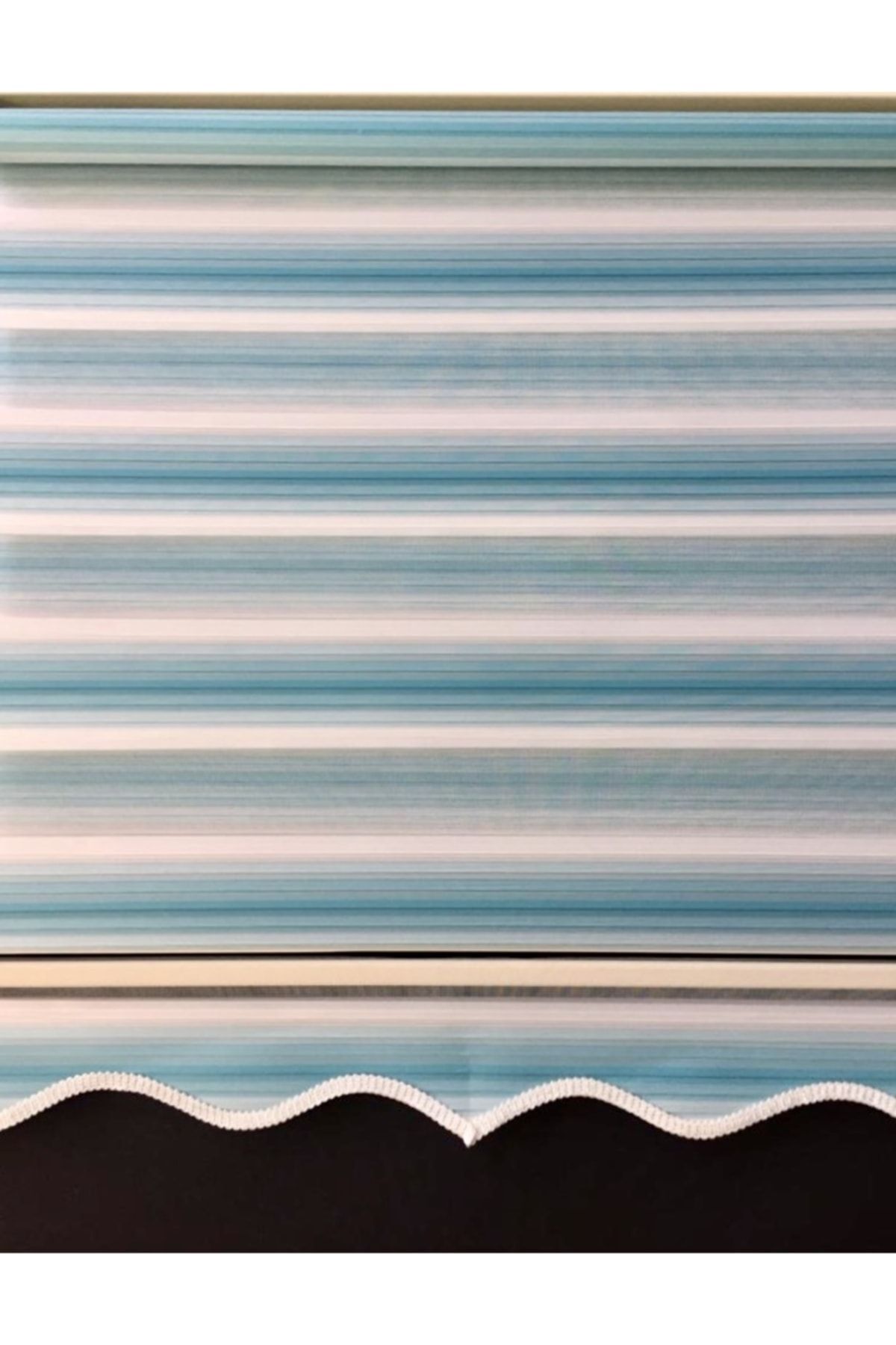 yağmur zebra-Turquoise Color Transition Pleated Zebra Roller Blinds 2