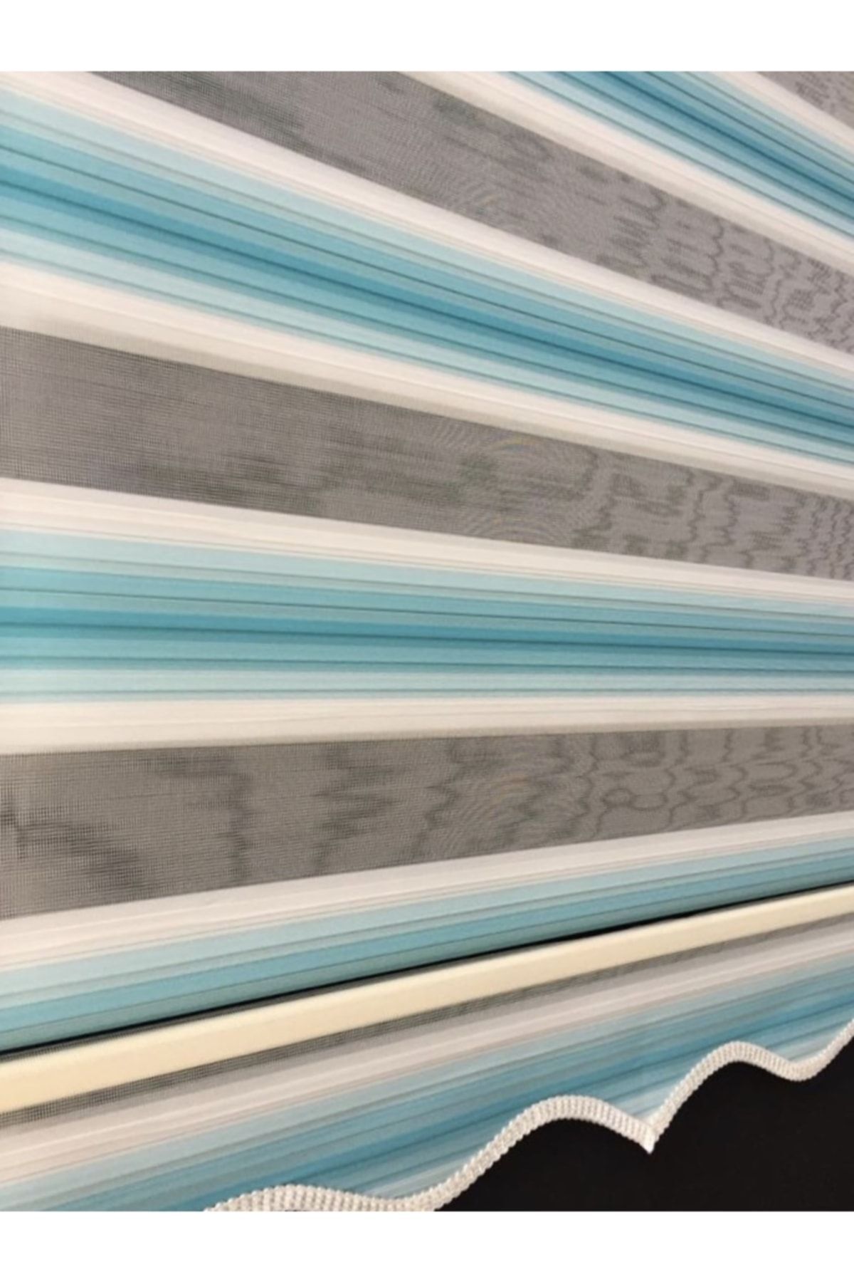 yağmur zebra-Turquoise Color Transition Pleated Zebra Roller Blinds 4