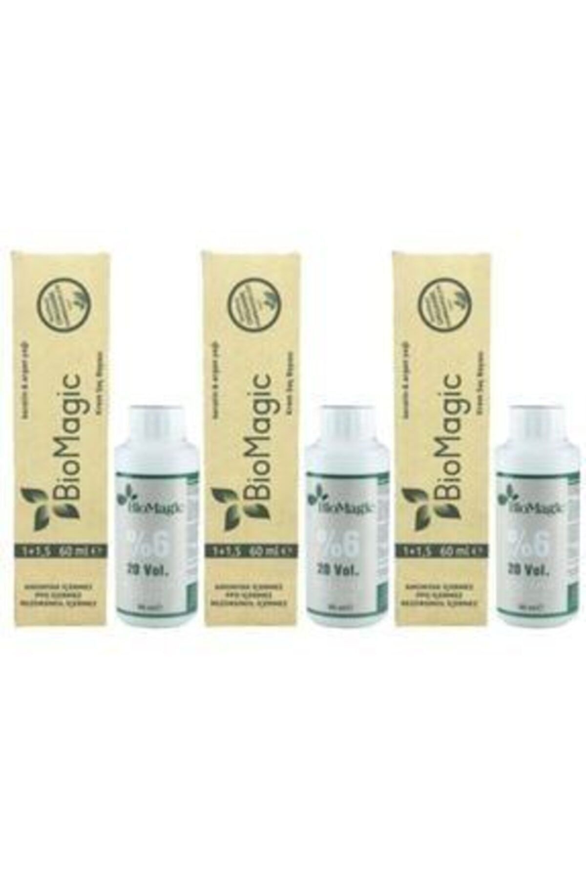 رنگ موی ارگانیک بدون آمونیاک (قهوه ای-4.00) + اکسیدان (3 عدد) BioMagic