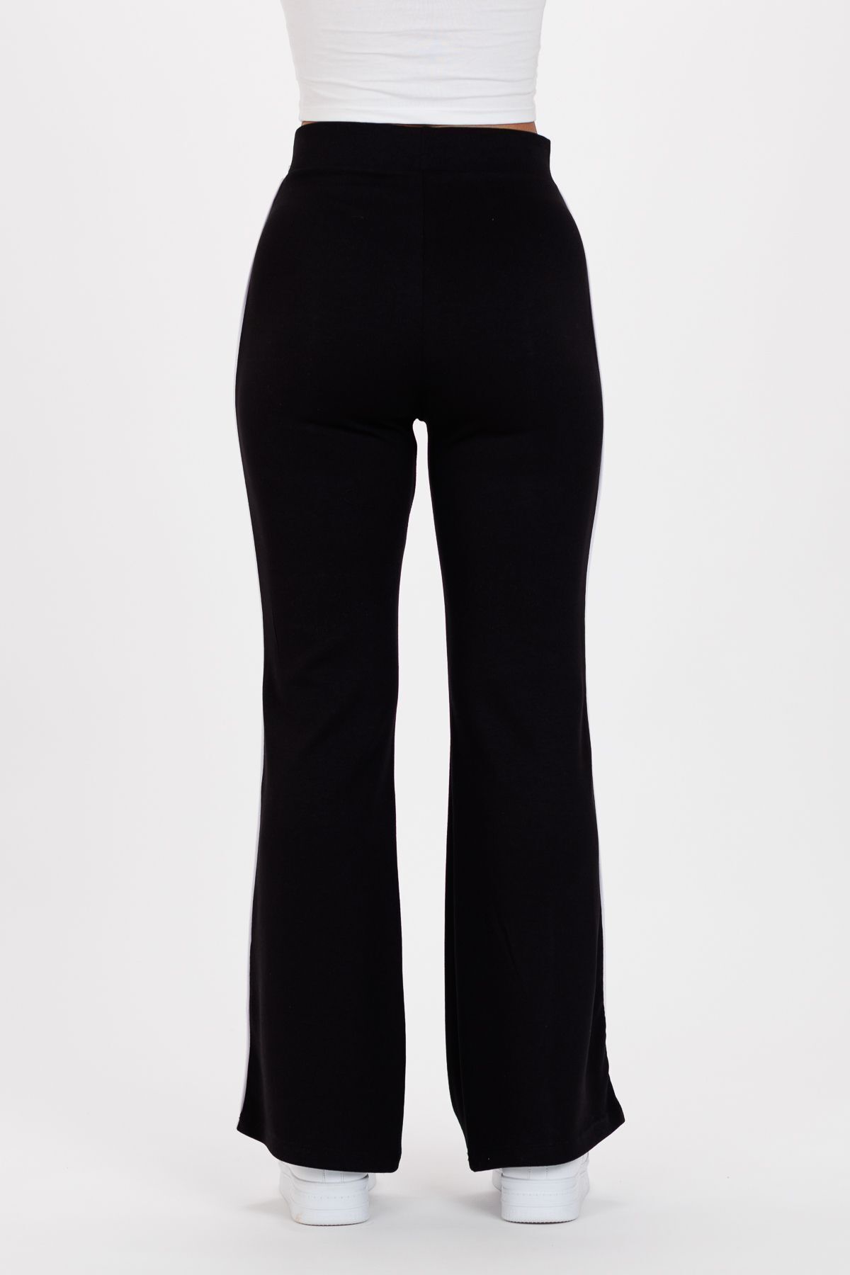 Ecrou-Women's Black Side Piping Detailed Flare Mold Pants 6