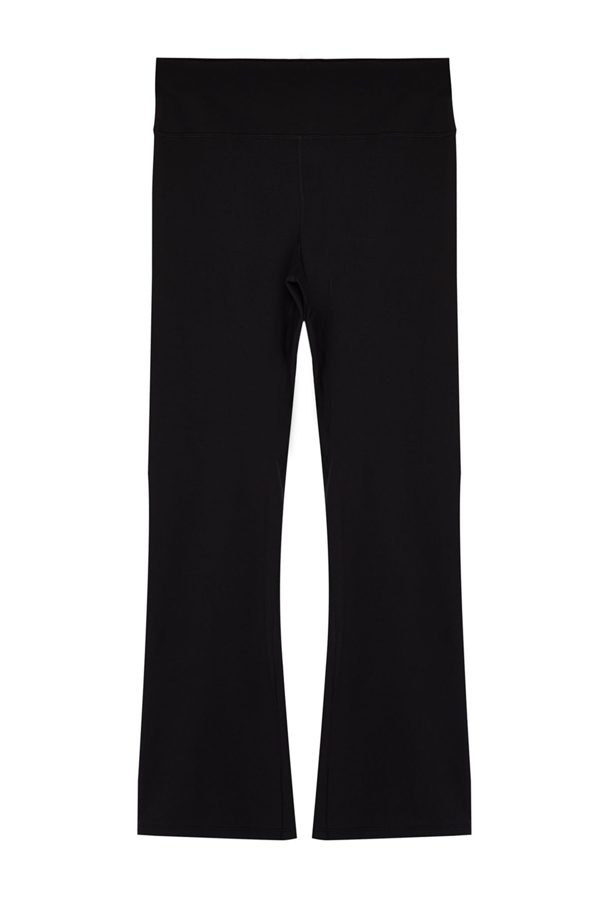 Trendyol Curve-Yoga-Sportstrumpfhose aus weichem Stoff mit spanischem Bein – Schwarz mit Pinsel TBBSS24AY00004 7