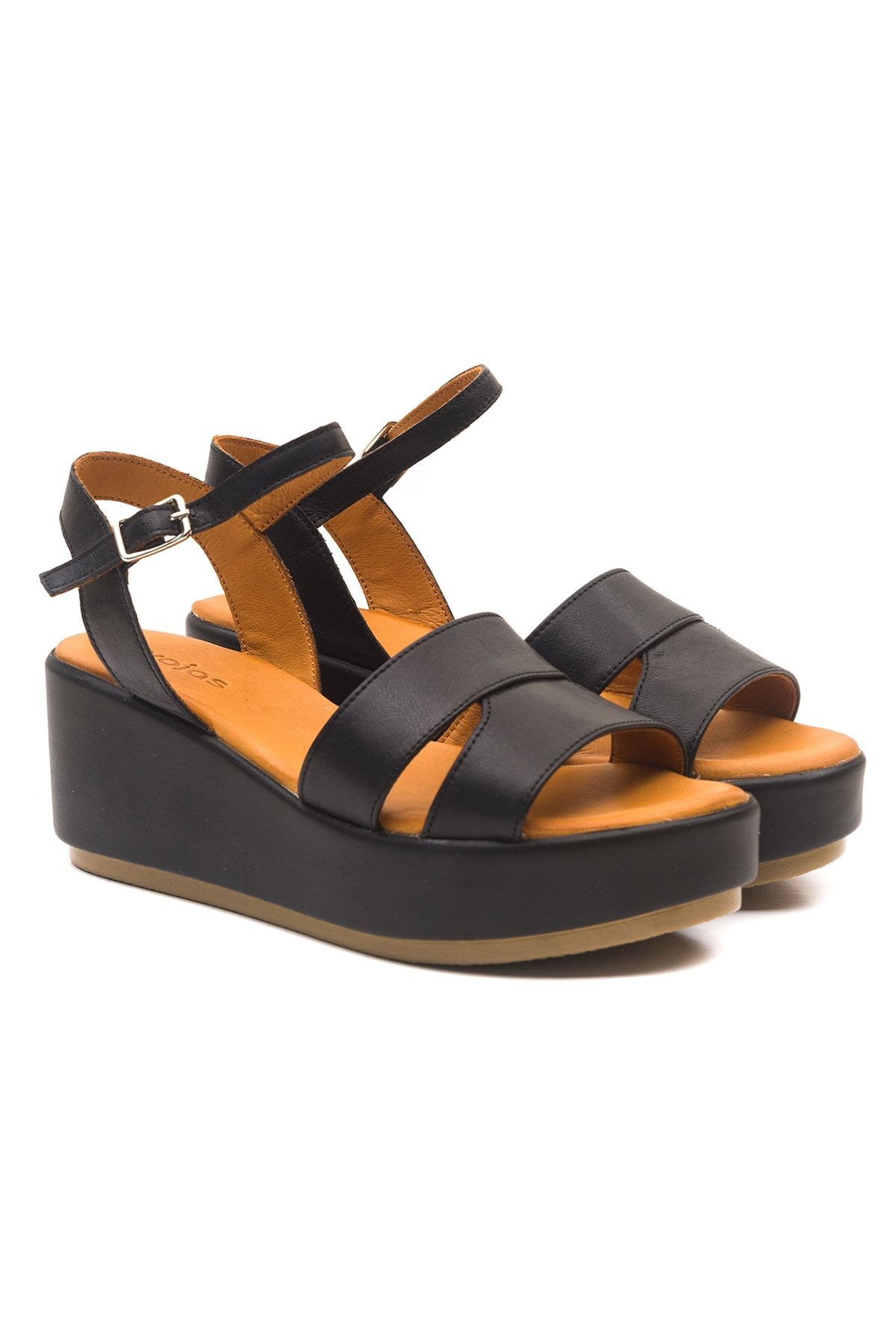 صندل زنانه مشکی ERNİLA | 22101 اورجینال - تصویر 3