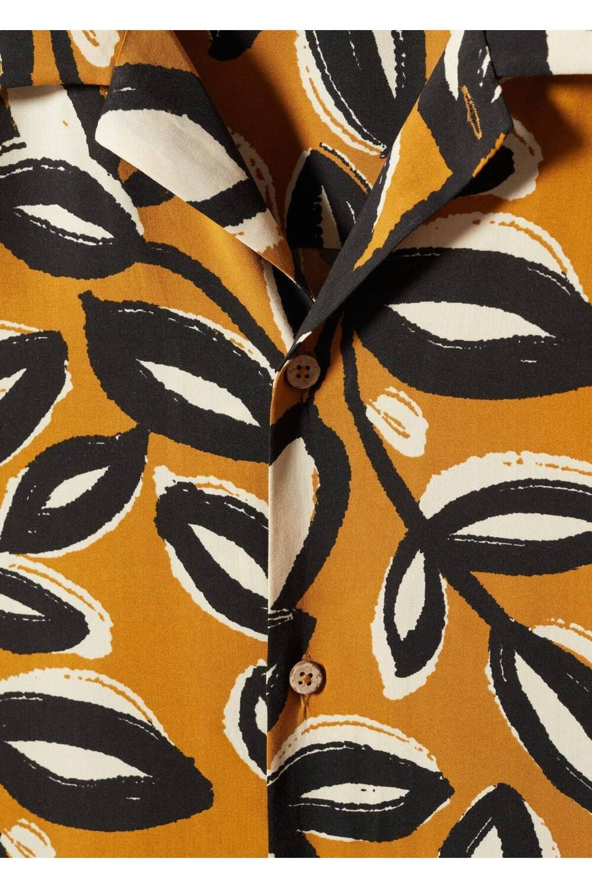 MANGO Man-Flowing shirt with leaf pattern 7