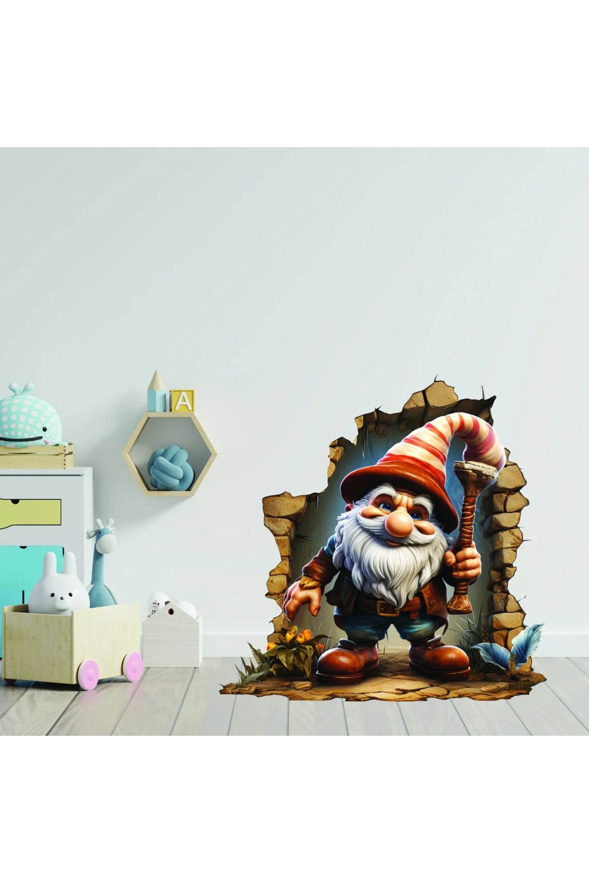 Santa Claus Merry Christmas New Year 3D Glass Wall Door Sticker