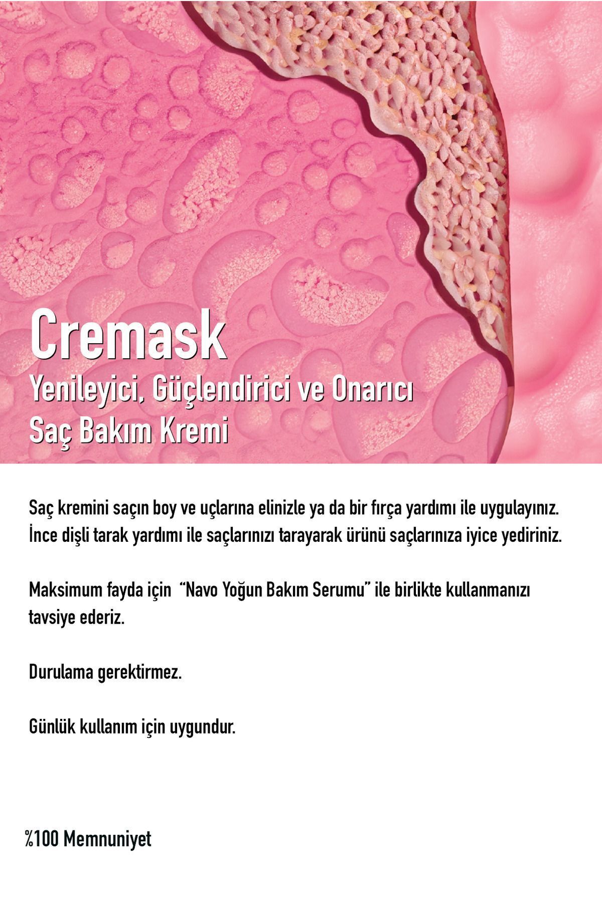 Argan&keratin Bağ Onarıcı Ve Şekillendirici Saç Bakım Kremi (CREMASK PERFECTED HAIR CREAM) — Navo-crm-01 — تصویر 3 از 3