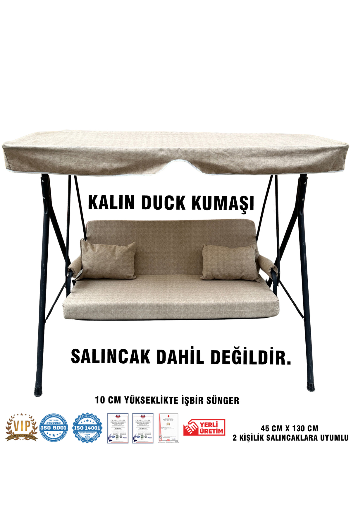 Luxury DUCK Vip Swing Cushion Set 10 CM Swing Cushion Set with Sponge Awning -MILK COFFEE