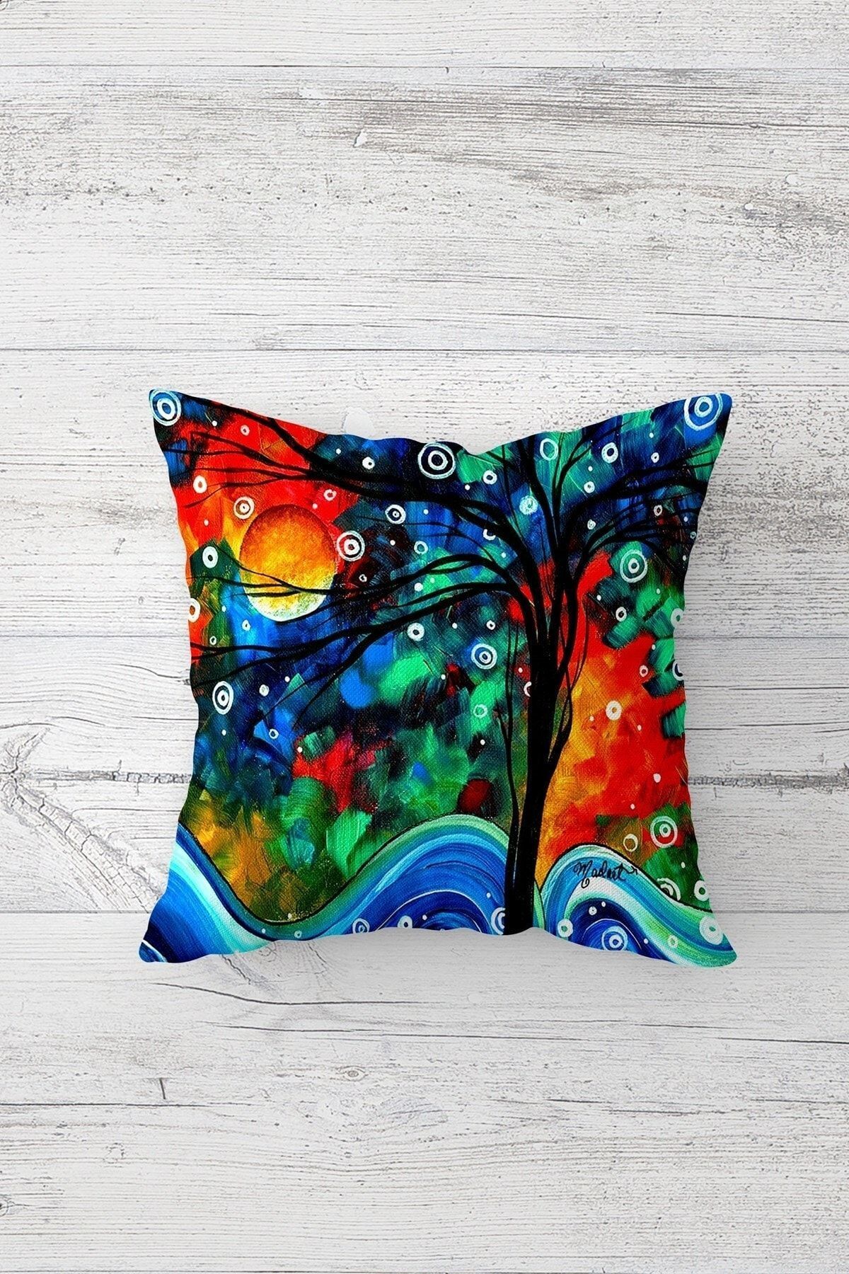 on the clouds-Tree of Life Patterned - Evil Eye Hidden Zippered Throw Pillow Cover Set (4pcs) 2