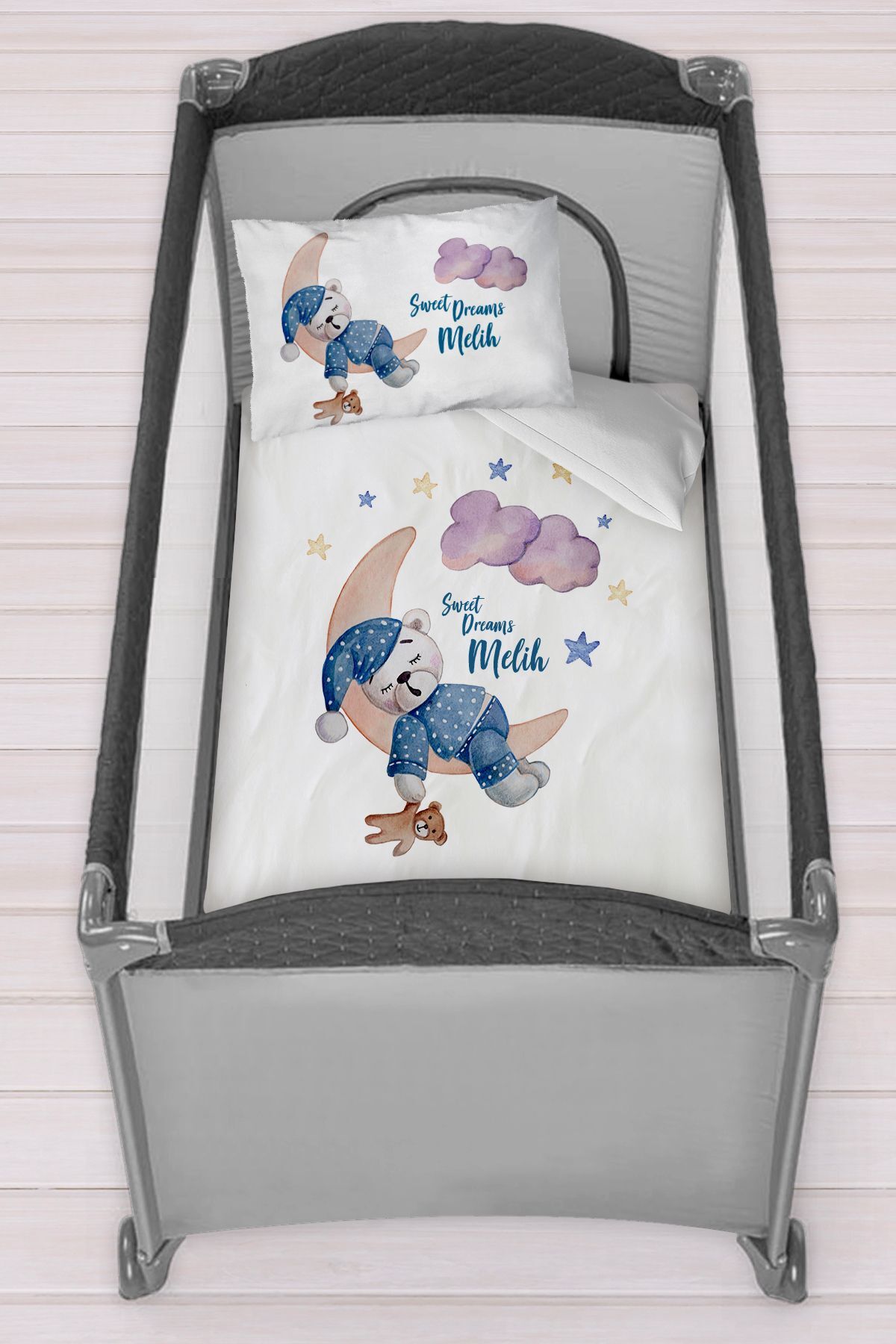 Customized 75x120 Park Bed Crib Duvet Cover Set
