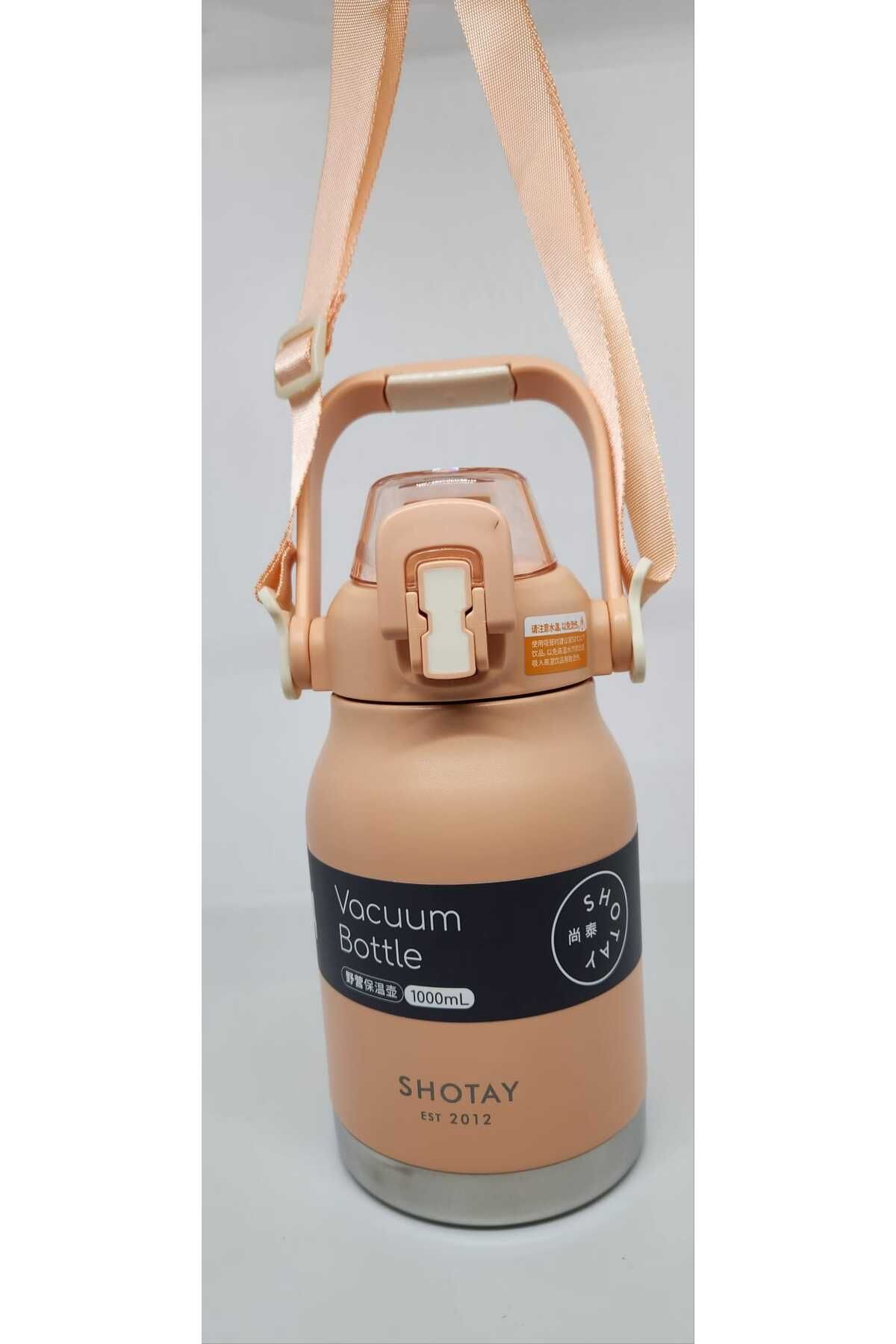 Shotay-ST-8250 Model Pink Flask 1000ml Capacity with Handle and Strap with Straw-No Straw 2 Different Uses 4