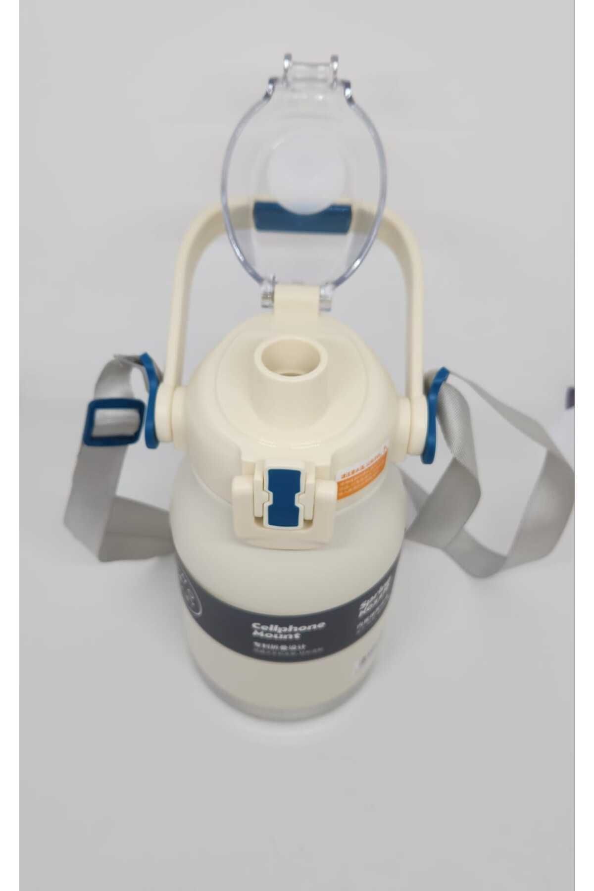Shotay-ST-8250 Model with Handle and Strap 1000ml Water Bottle with Straw and Straw Cream Phone Holder 2 Different Uses 2
