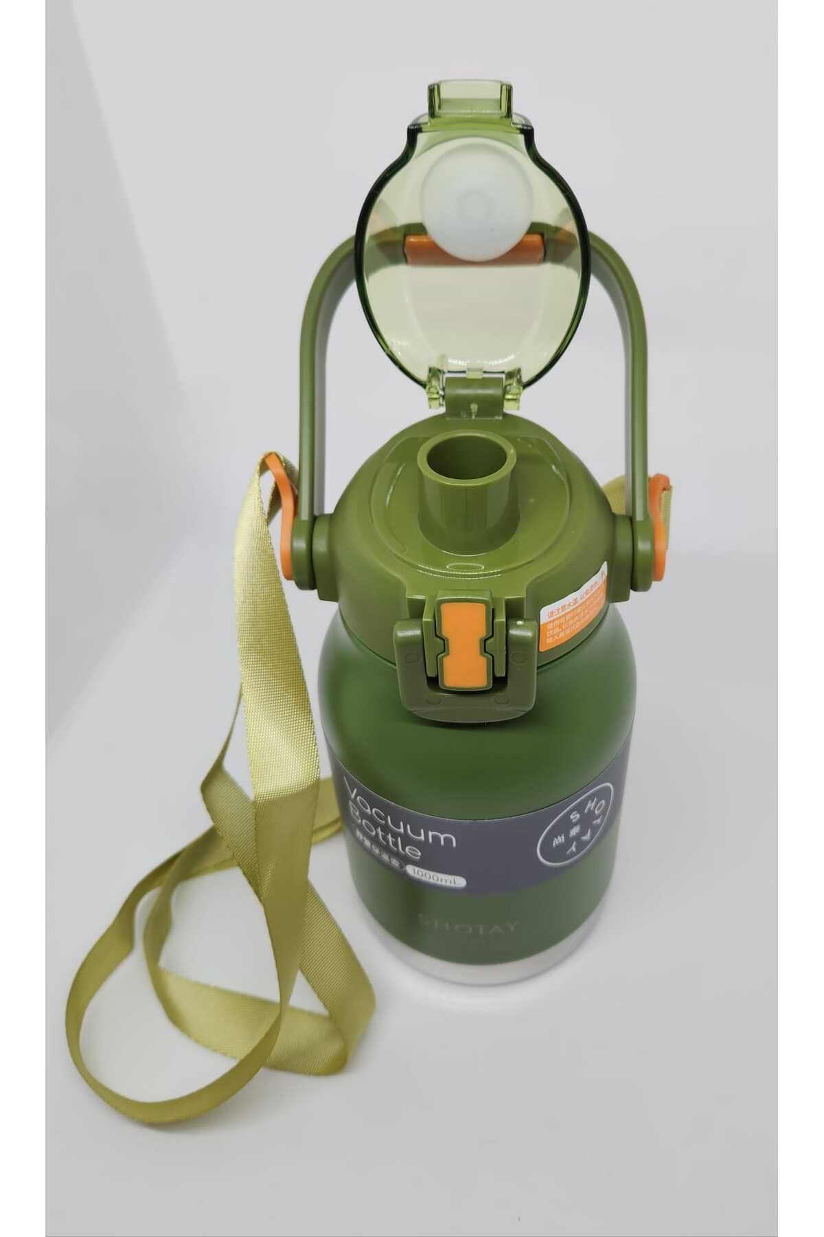 Shotay-ST-8250 Model Green Flask 1000ml Capacity with Handle and Strap with Straw-No Straw 2 Different Uses 5