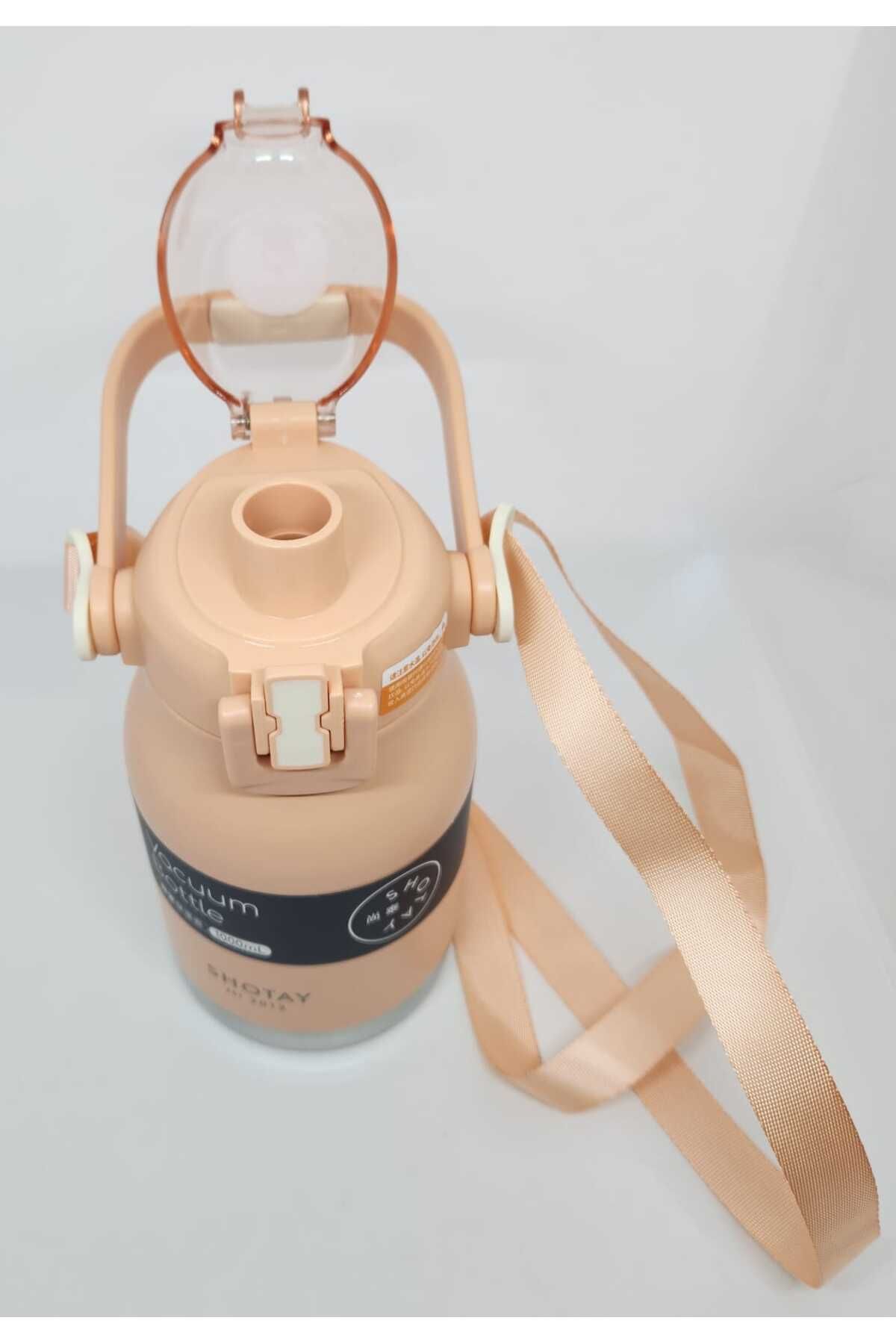 Shotay-ST-8250 Model Pink Flask 1000ml Capacity with Handle and Strap with Straw-No Straw 2 Different Uses 3