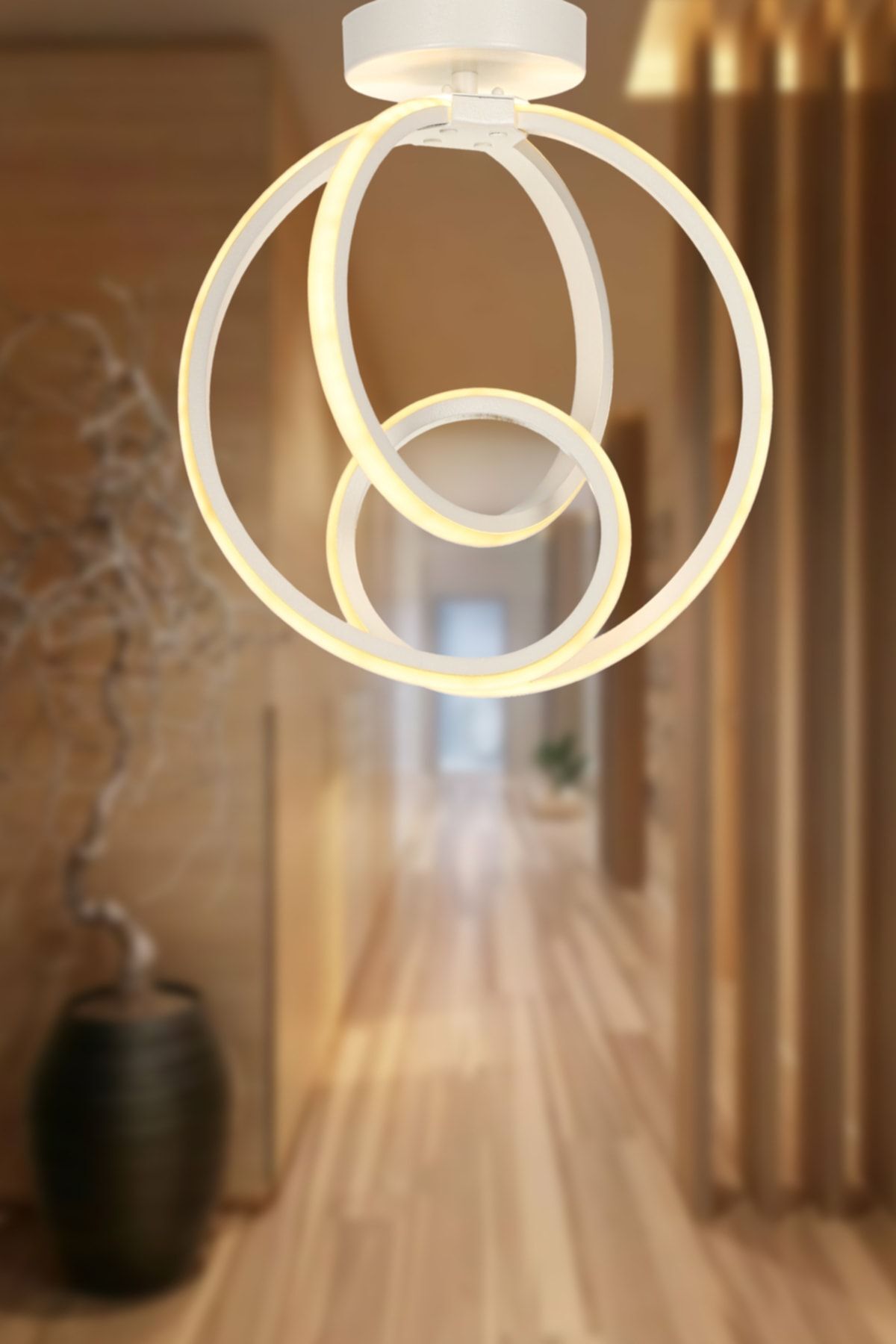 Neo 3 Color Led Ceiling Mount Chandelier White