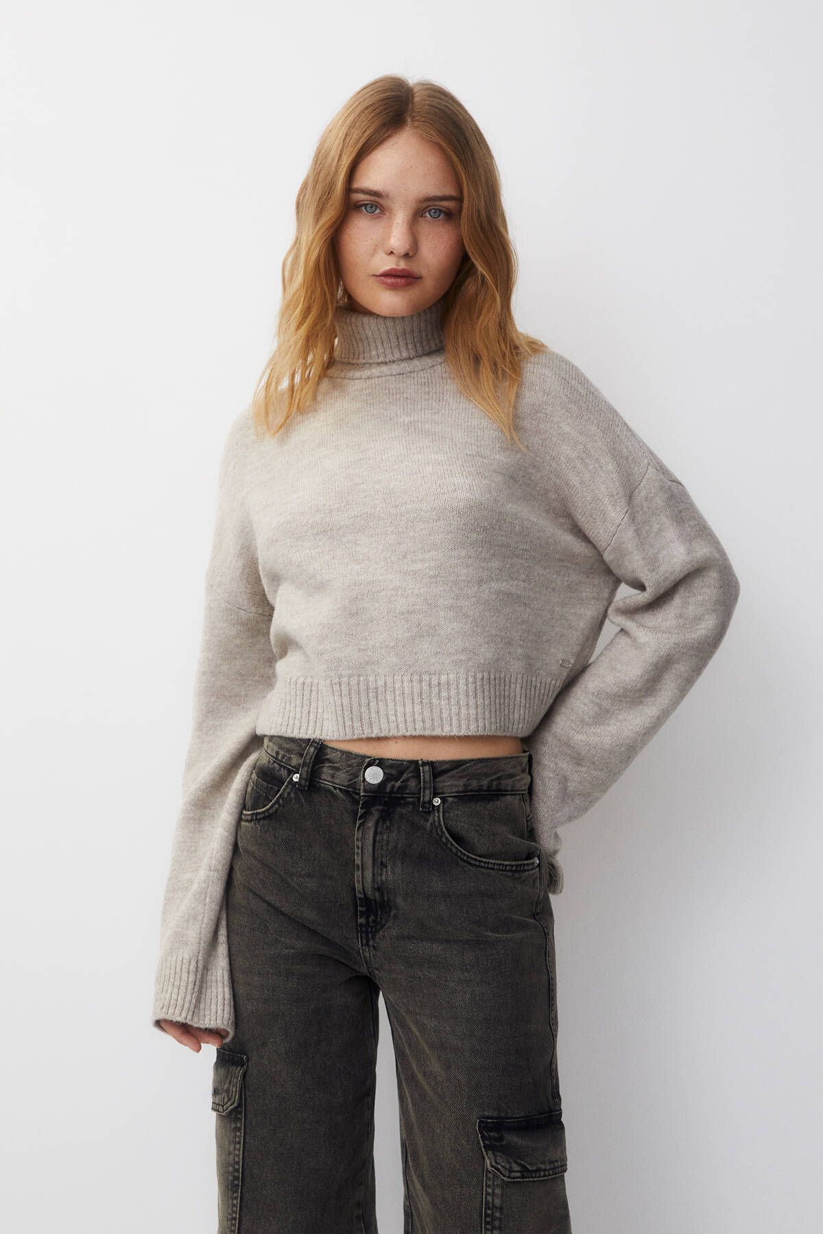 Трикотажный свитер Pull & Bear Turtleneck 03555311