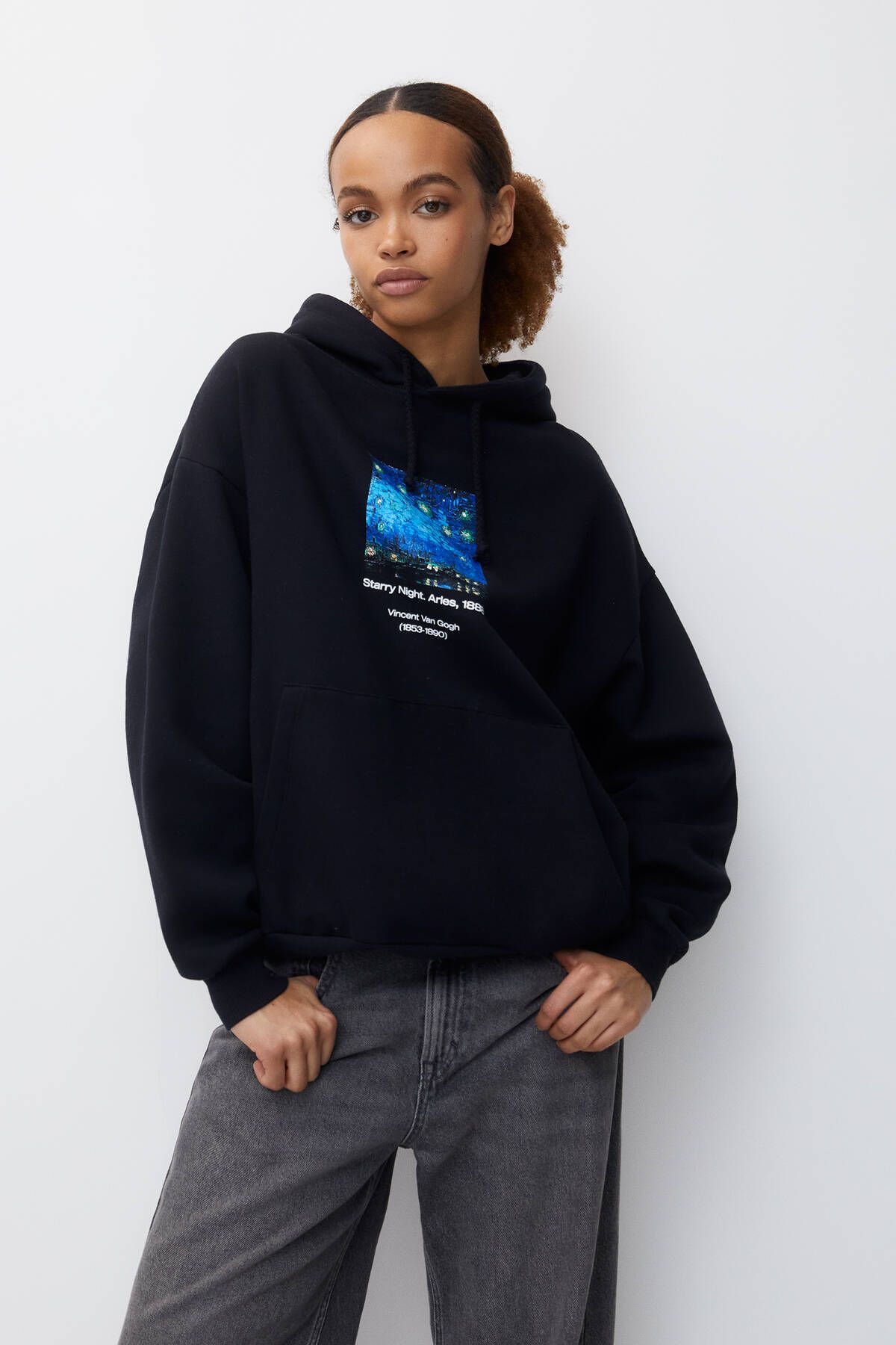 Pull Bear Van Gogh bask l kapu onlu sweatshirt Fiyat Yorumlar Trendyol