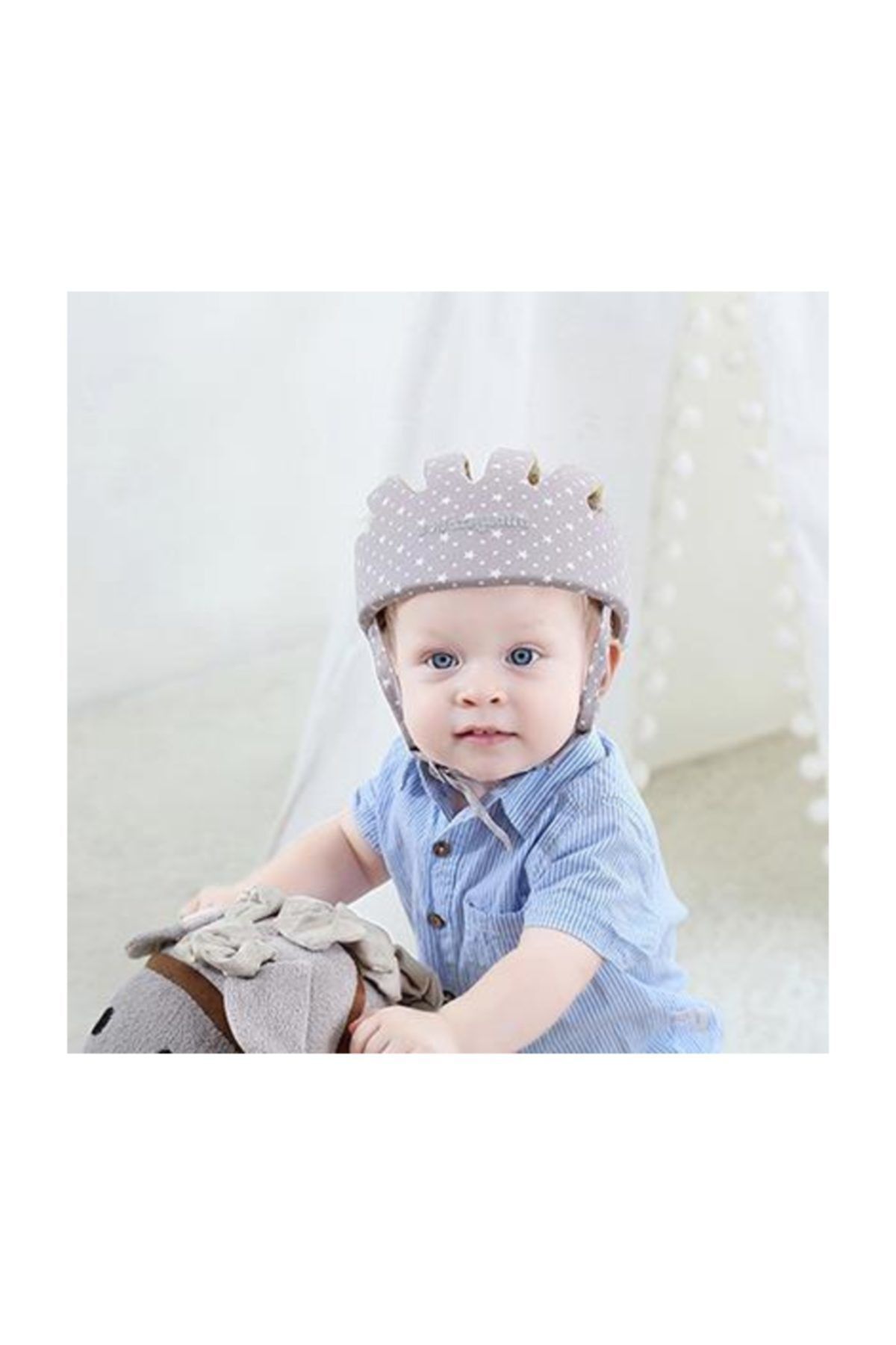 Schulzz Bebek Kafa Koruma Emniyet Kaskı Ayarlanabilir Ölçü Gri