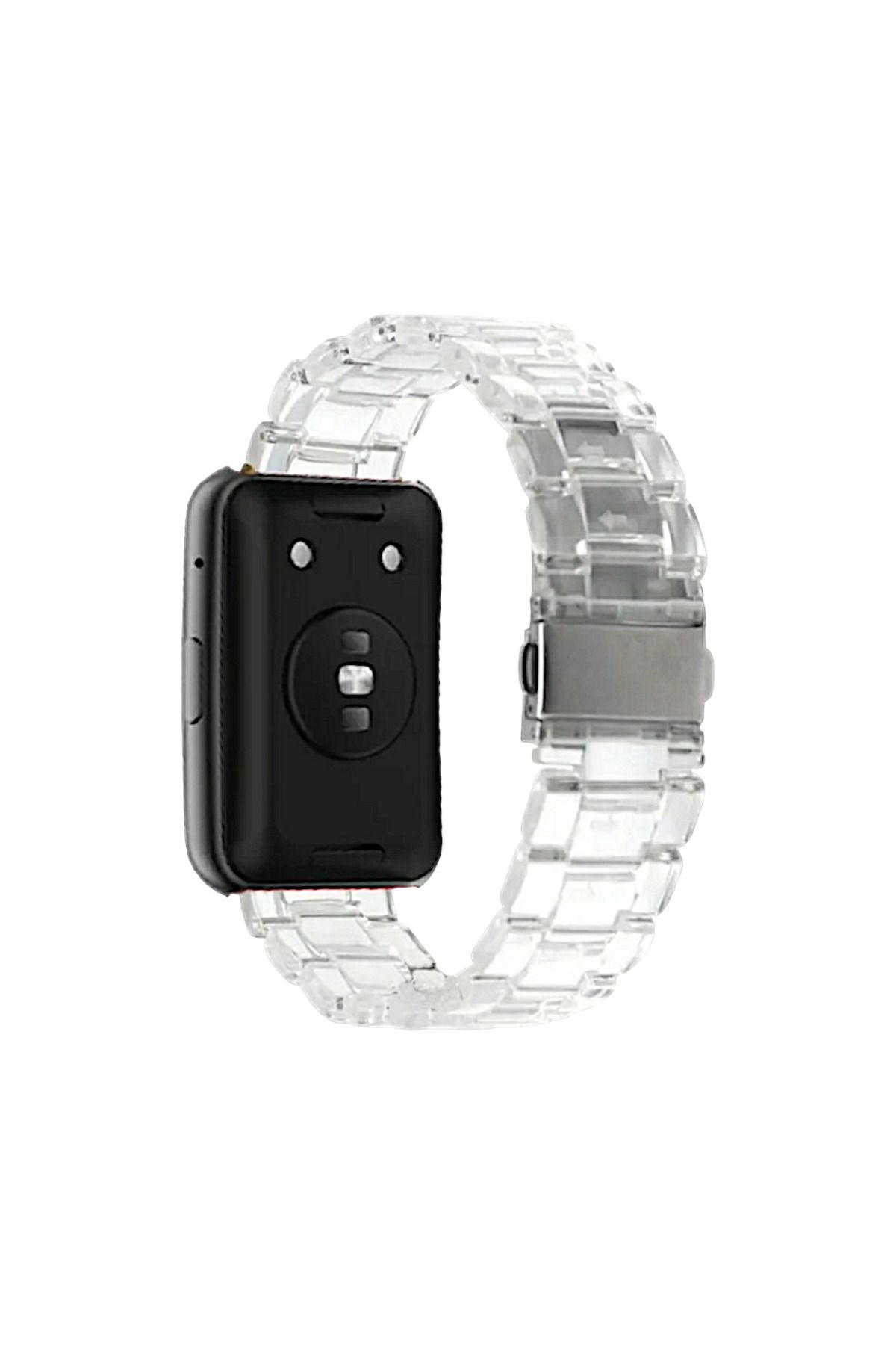 FirstModel Huawei Watch Fit 2 Uyumlu Reçine Kordon (PİM ÇEVİRİCİ APARAT ILE AKILLI PİM) Şeffaf