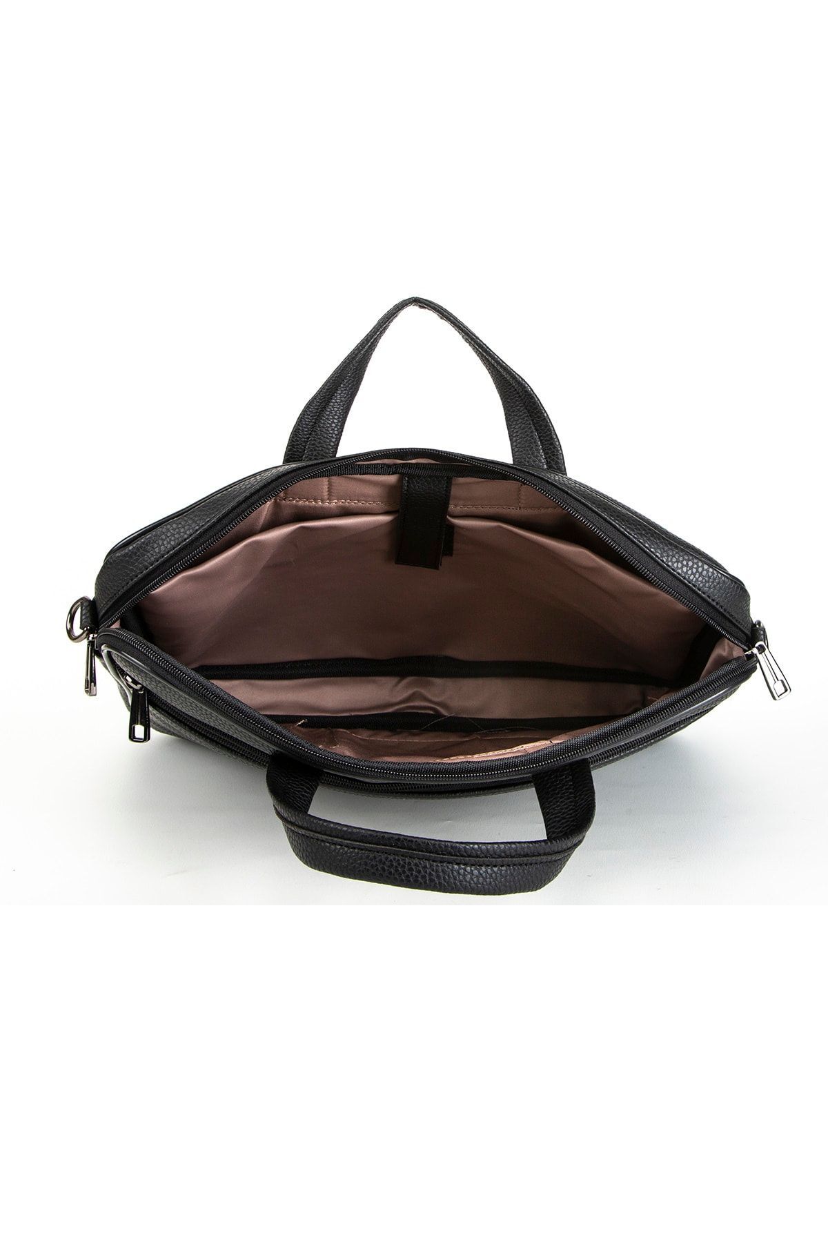 MORCA  Unisex Siyah Kroko Deri 13" & 14" Inç Laptop Evrak Çantası - Görsel 8