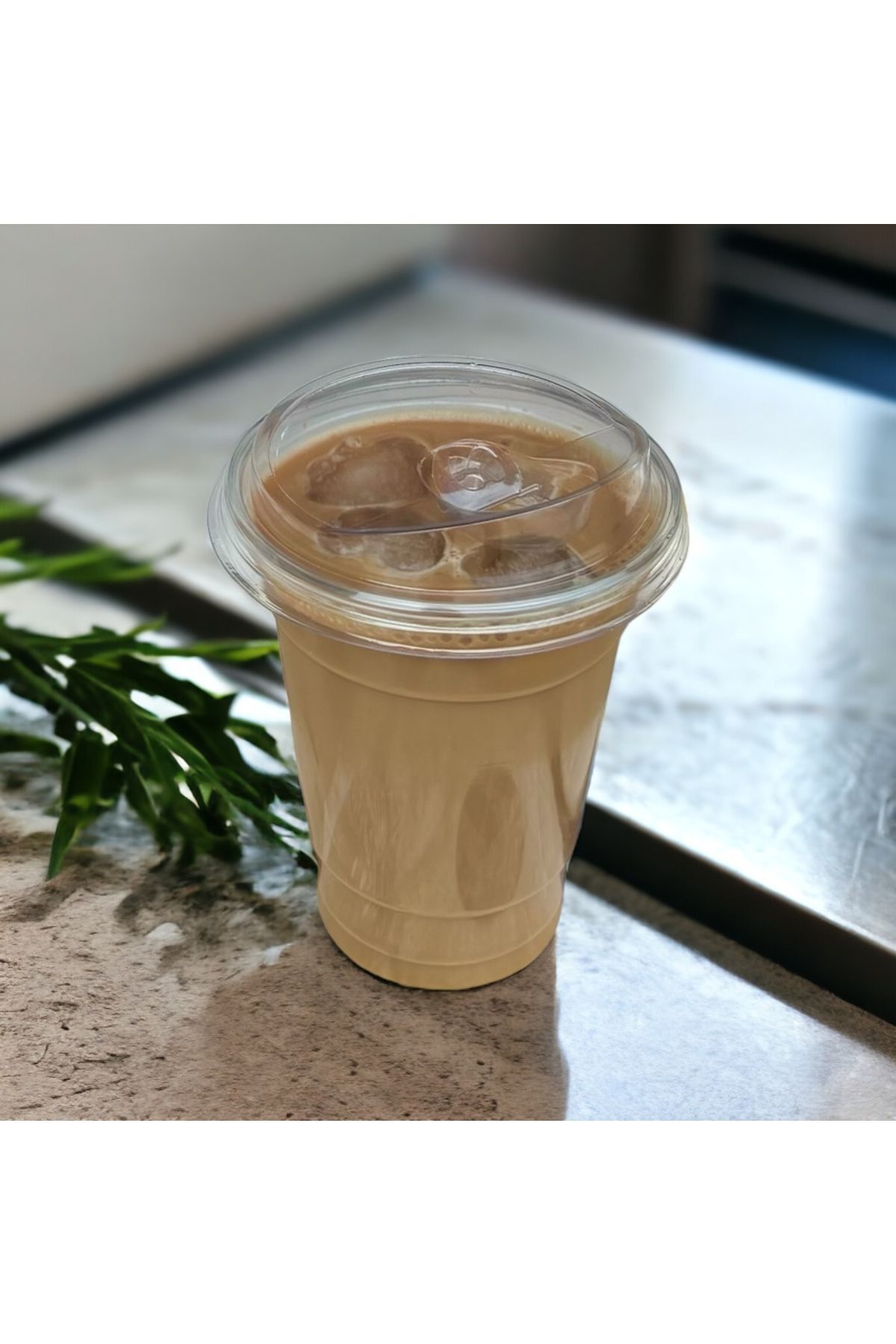 350cc Plastik Milkshake Limonata Bardağı Klips Kapaklı 50 Adet — Koksal Pack — Plastik Bardak