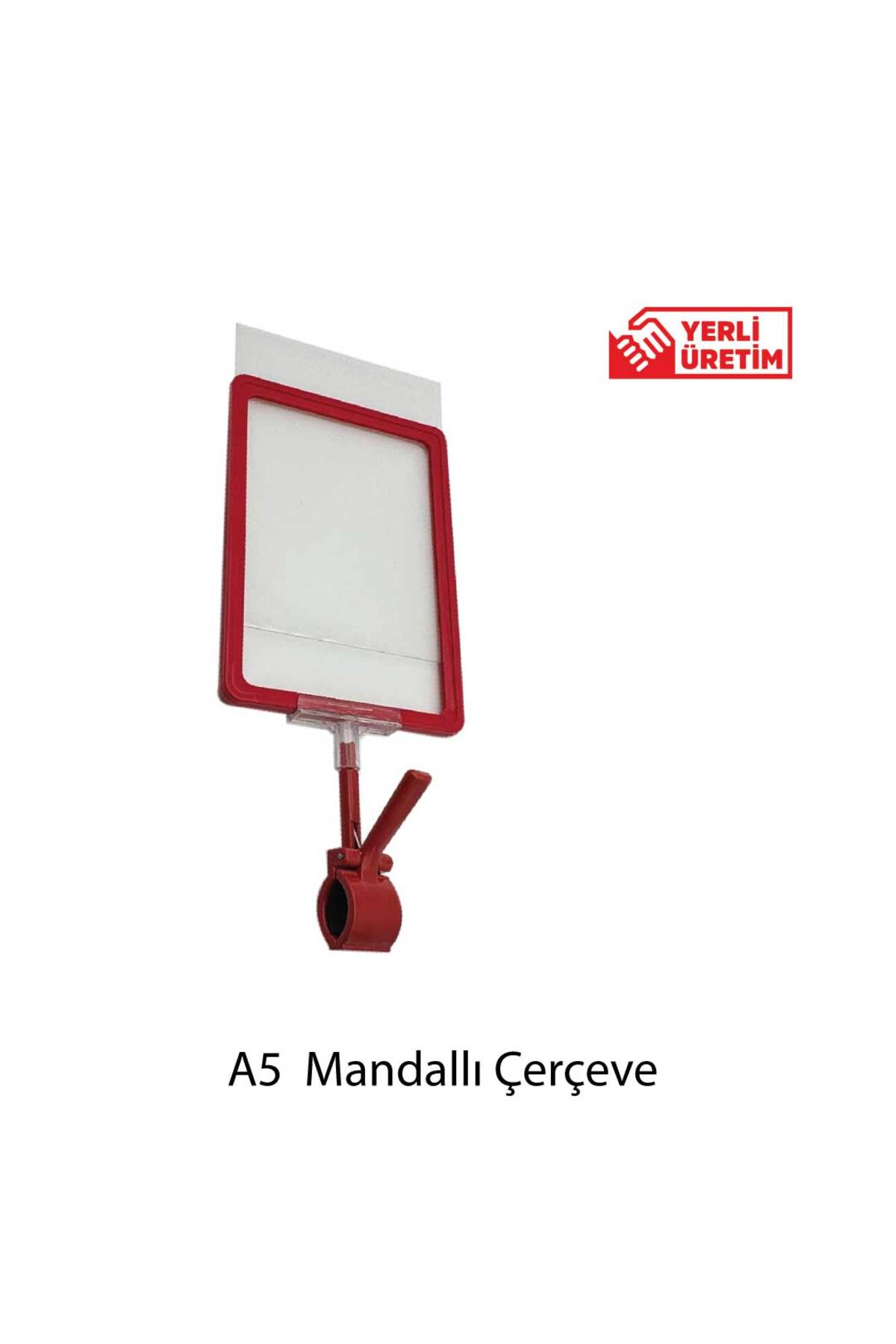Yamani Display 5 ADET KIRMIZI PLASTİK A5 ÇERÇEVE MANDALLI TAKIM