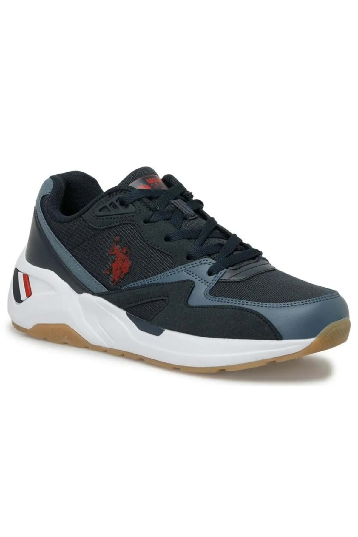 U.S. Polo Assn. یو اس پولو اسنیکر مردانه سرمه ای آبی-قرمز-آبی Husky 4Fx اورجینال - تصویر 1