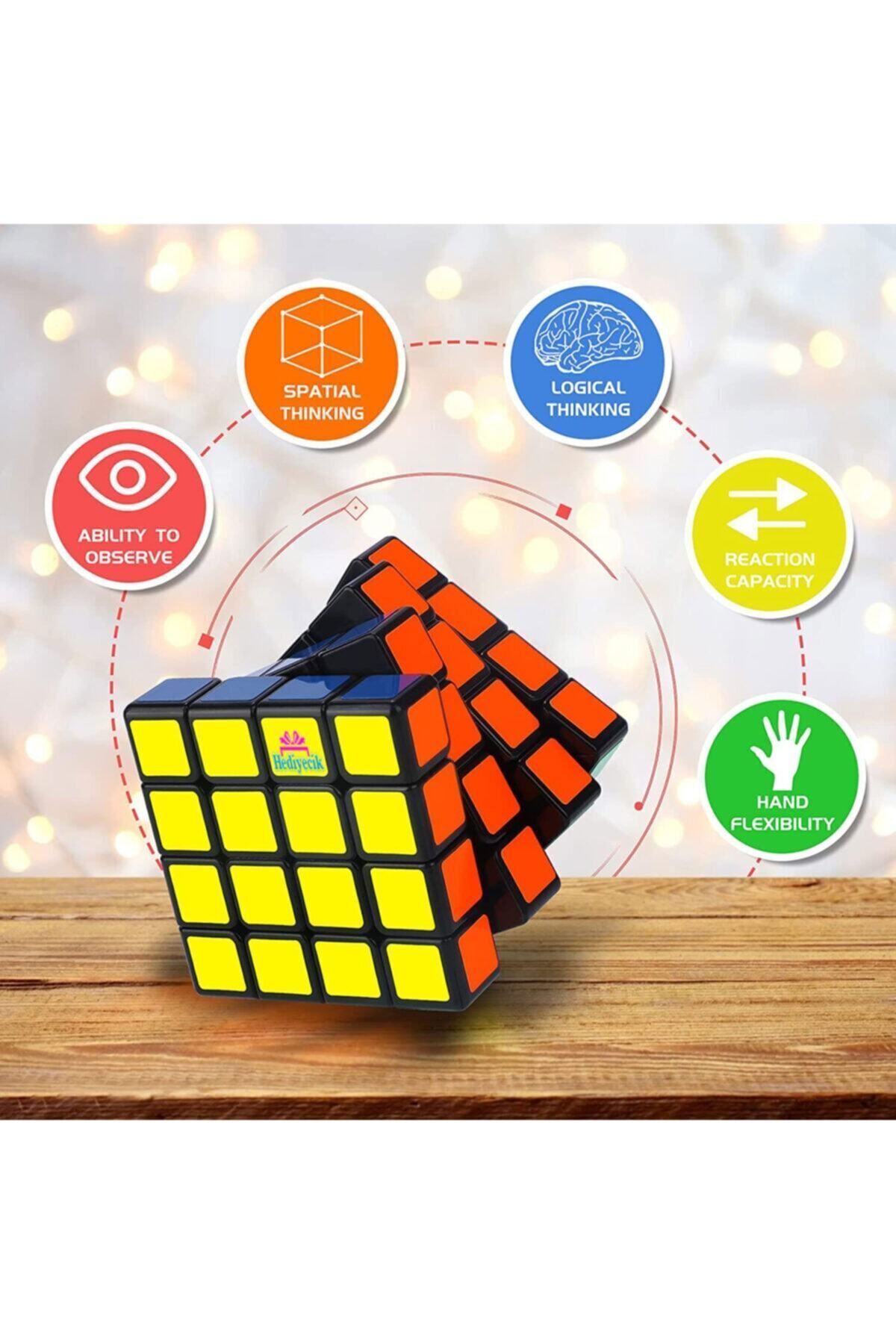 hediyecik-Set of 4 Intelligence Cubes Megaminx,Pyraminx,2X2,4X4,Rubic Set 5