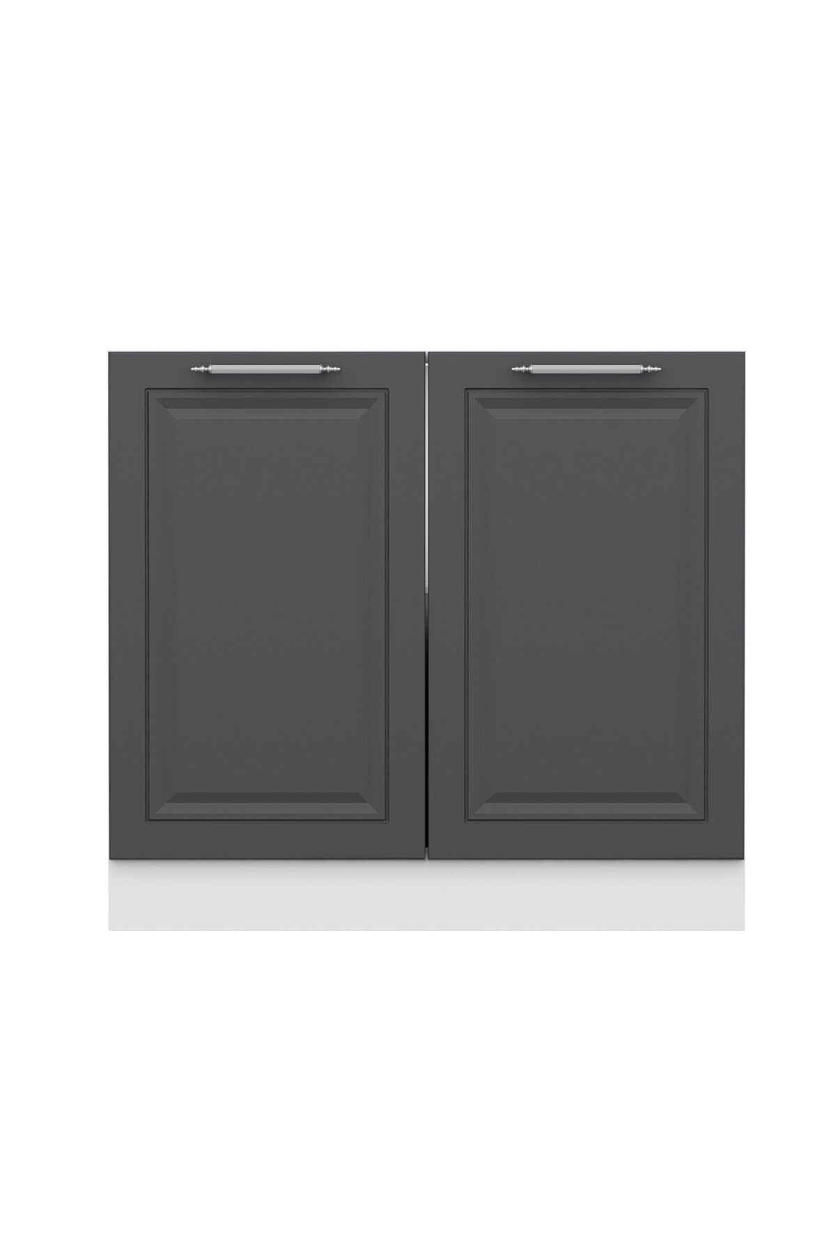 Kitchen Module Bottom 2k1r 90cm Cabinet White Membrane C Anthracite